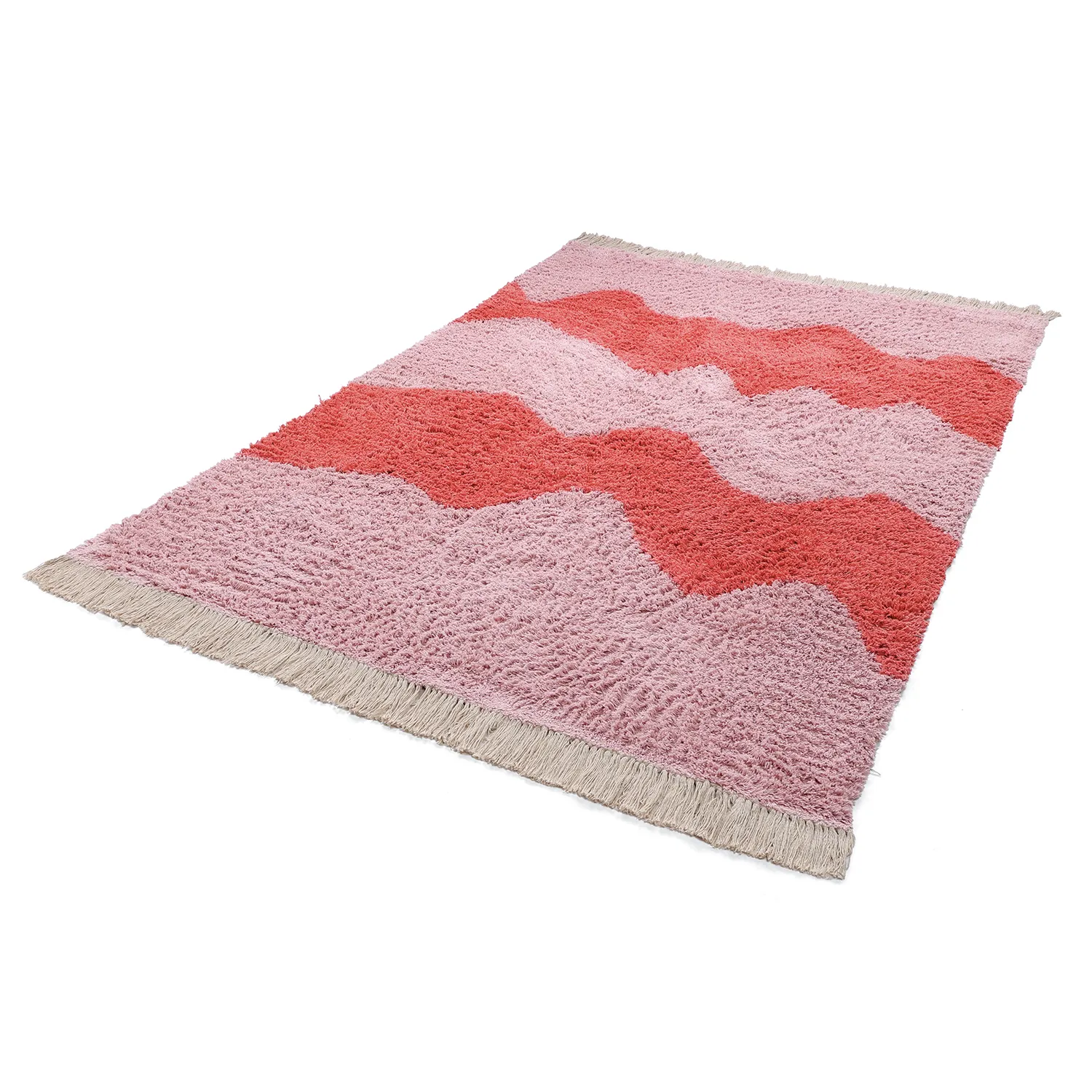 Ryamattor - Amira Natural Cotton Shaggy (rosa/orange)