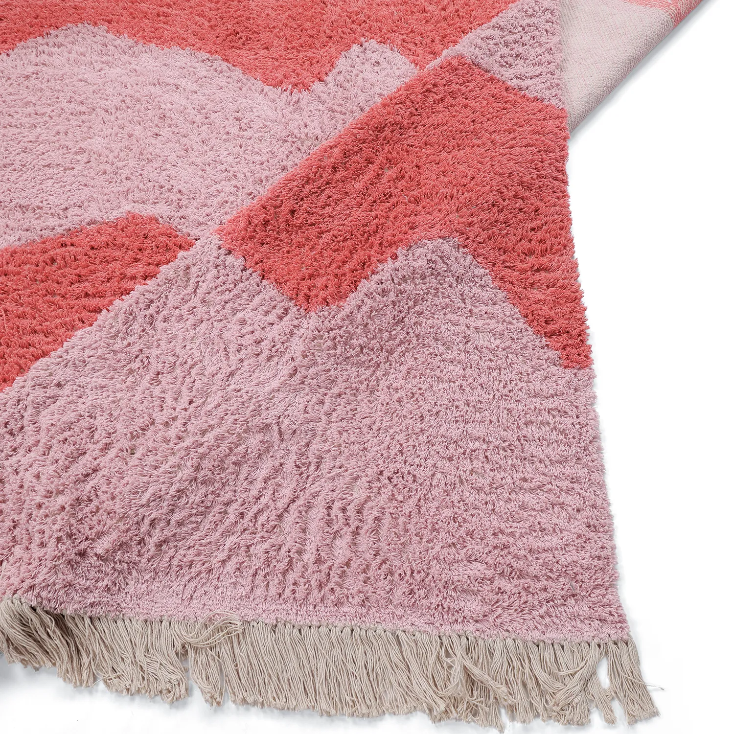 Ryamattor - Amira Natural Cotton Shaggy (rosa/orange)