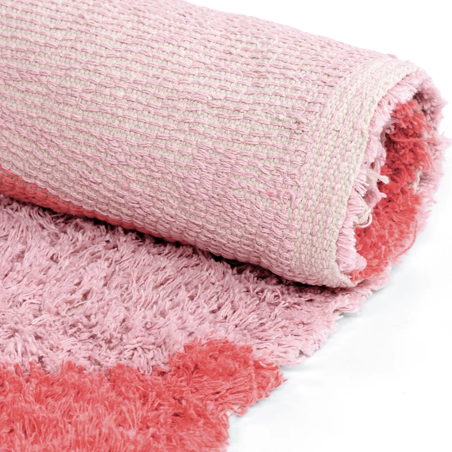 Ryamattor - Amira Natural Cotton Shaggy (rosa/orange)