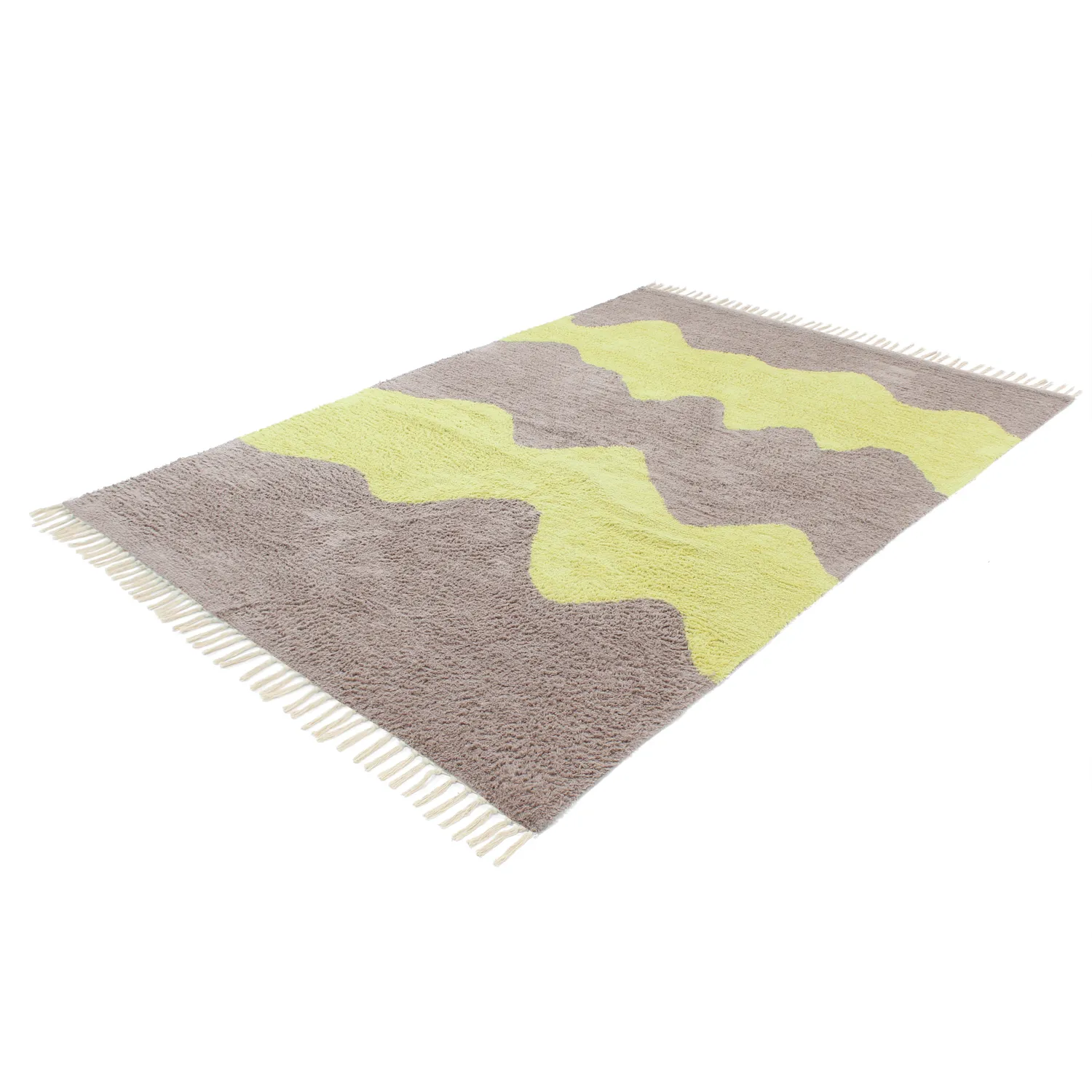 Koberce s dlhým vlasom - Amira Natural Cotton Shaggy (taupe/žltá)