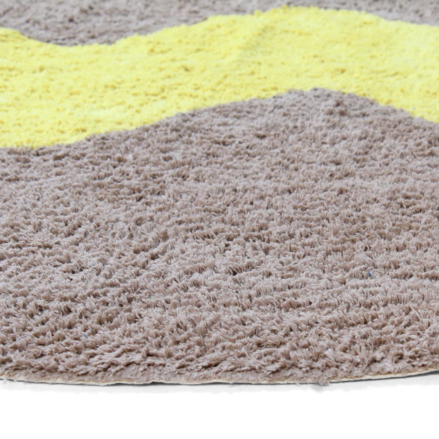 Kolo koberce - Amira Natural Cotton Shaggy (taupe/žltá)