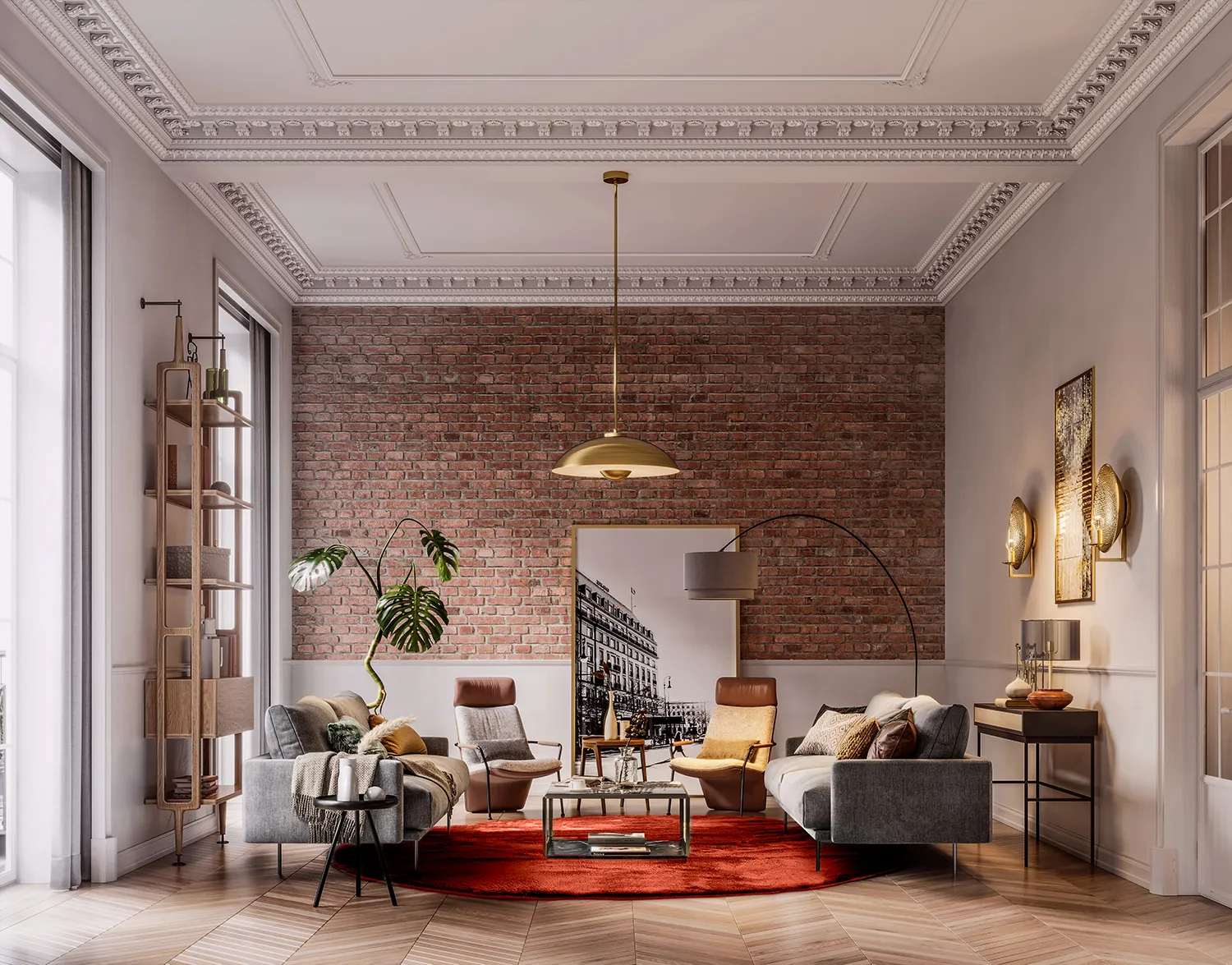 Kruhové koberce - Aranga Super Soft Fur (červená)