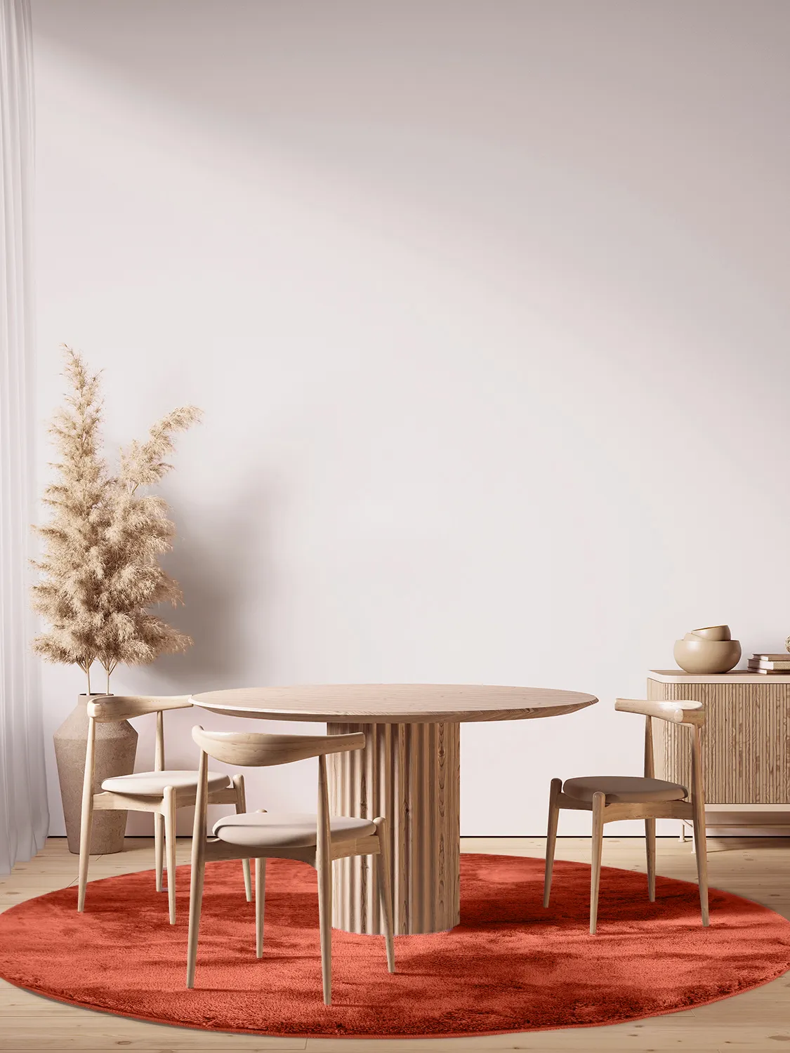 Kruhové koberce - Aranga Super Soft Fur (červená)