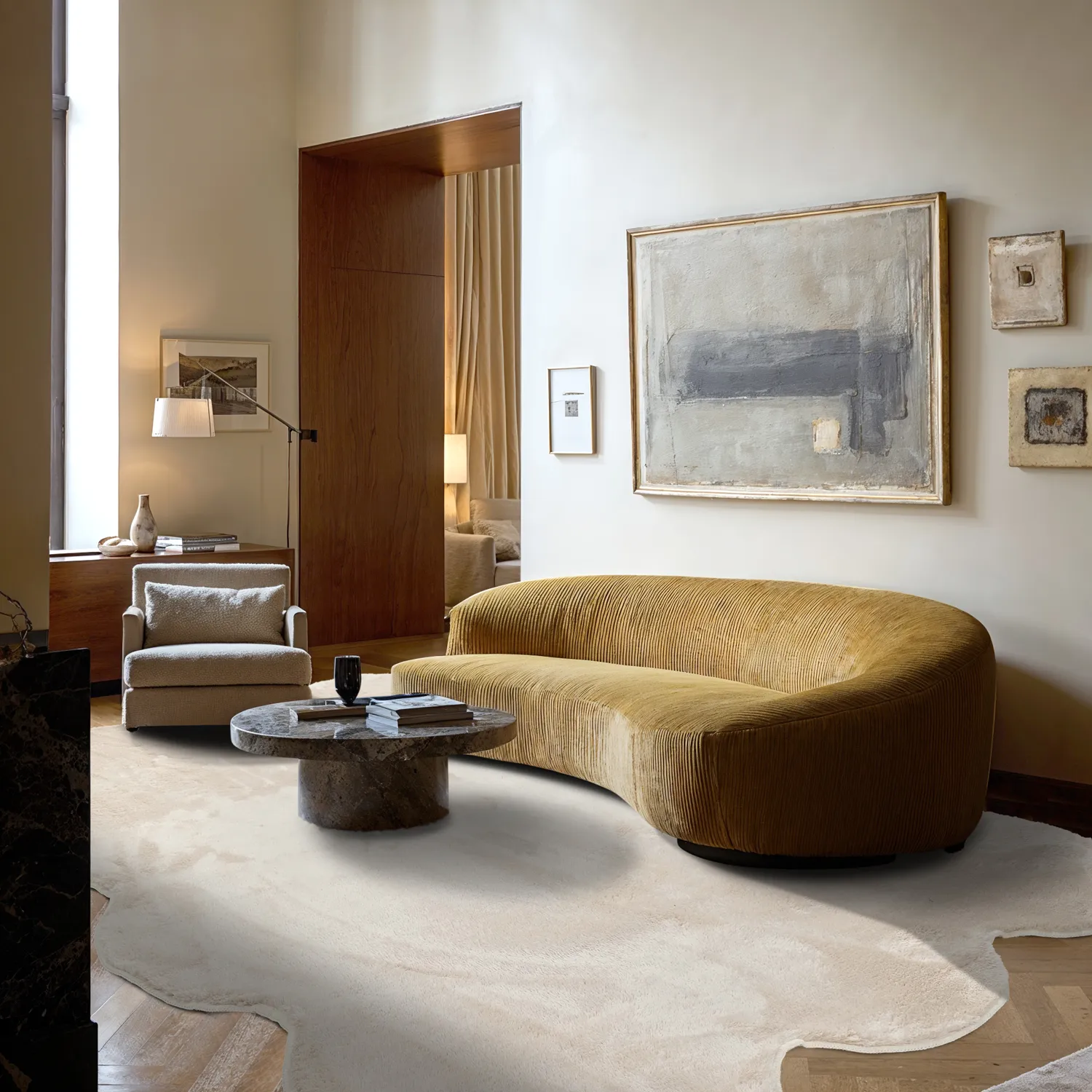 Koberec shaggy vlnitý - Aranga Super Soft Fur (béžový)