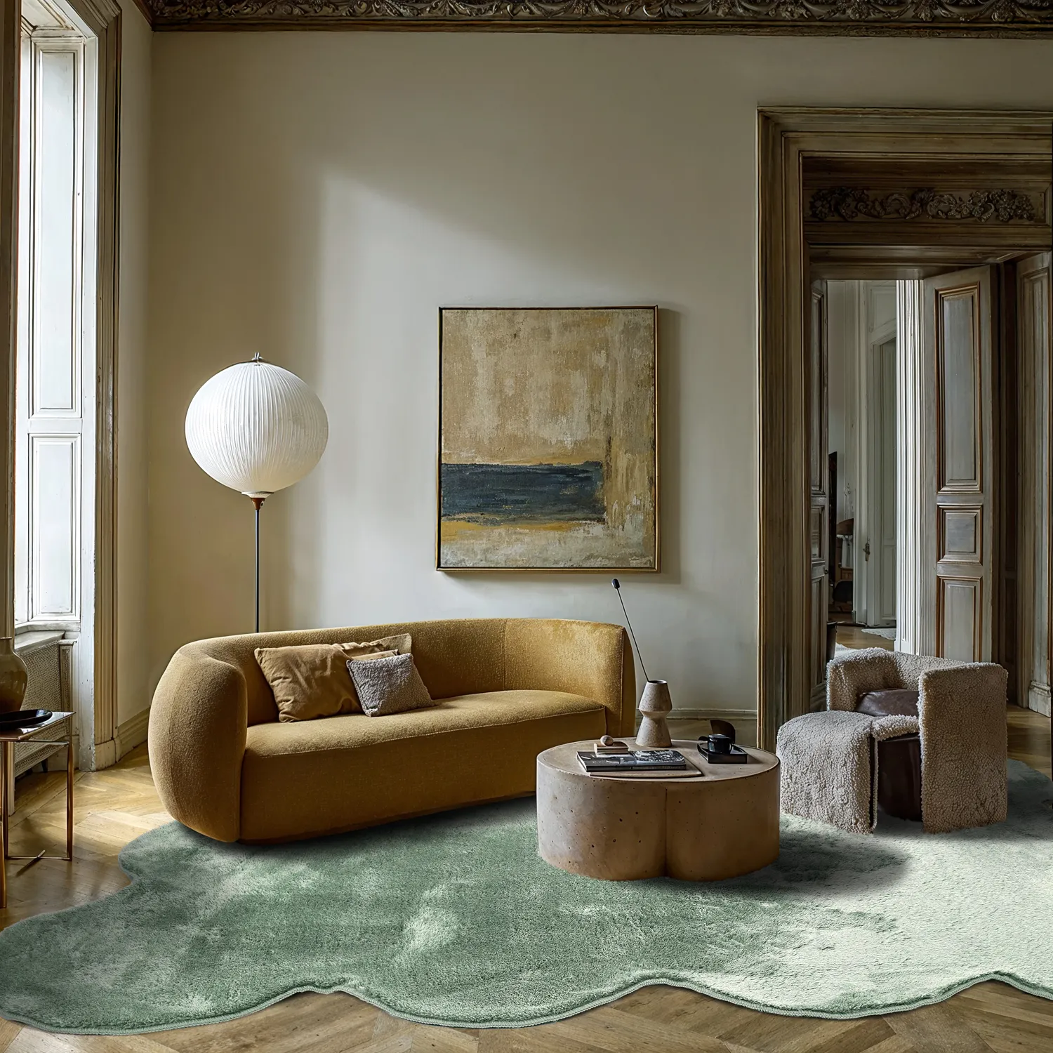 Koberec shaggy vlnitý - Aranga Super Soft Fur (zelený)