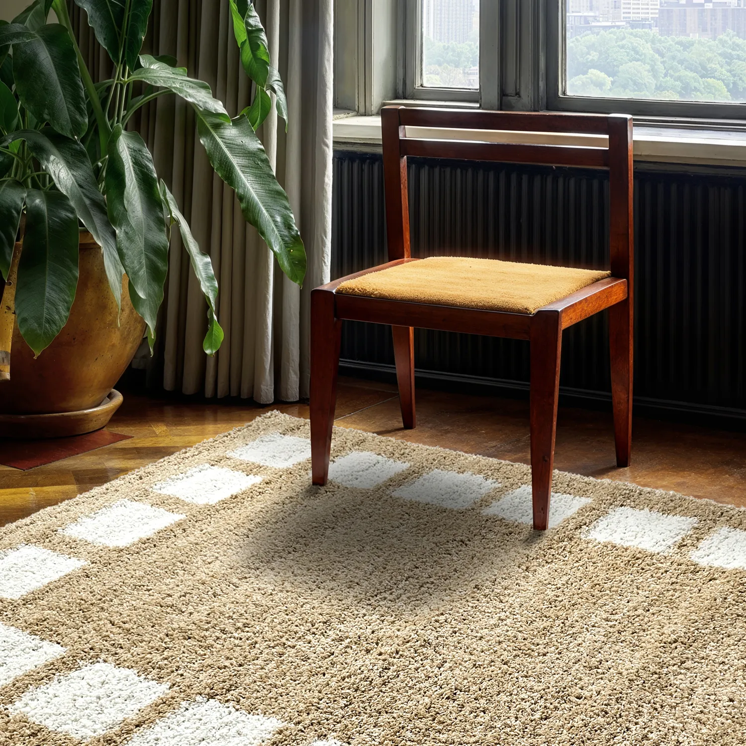 Chlpaté koberce - Asilah (béžová/biela)