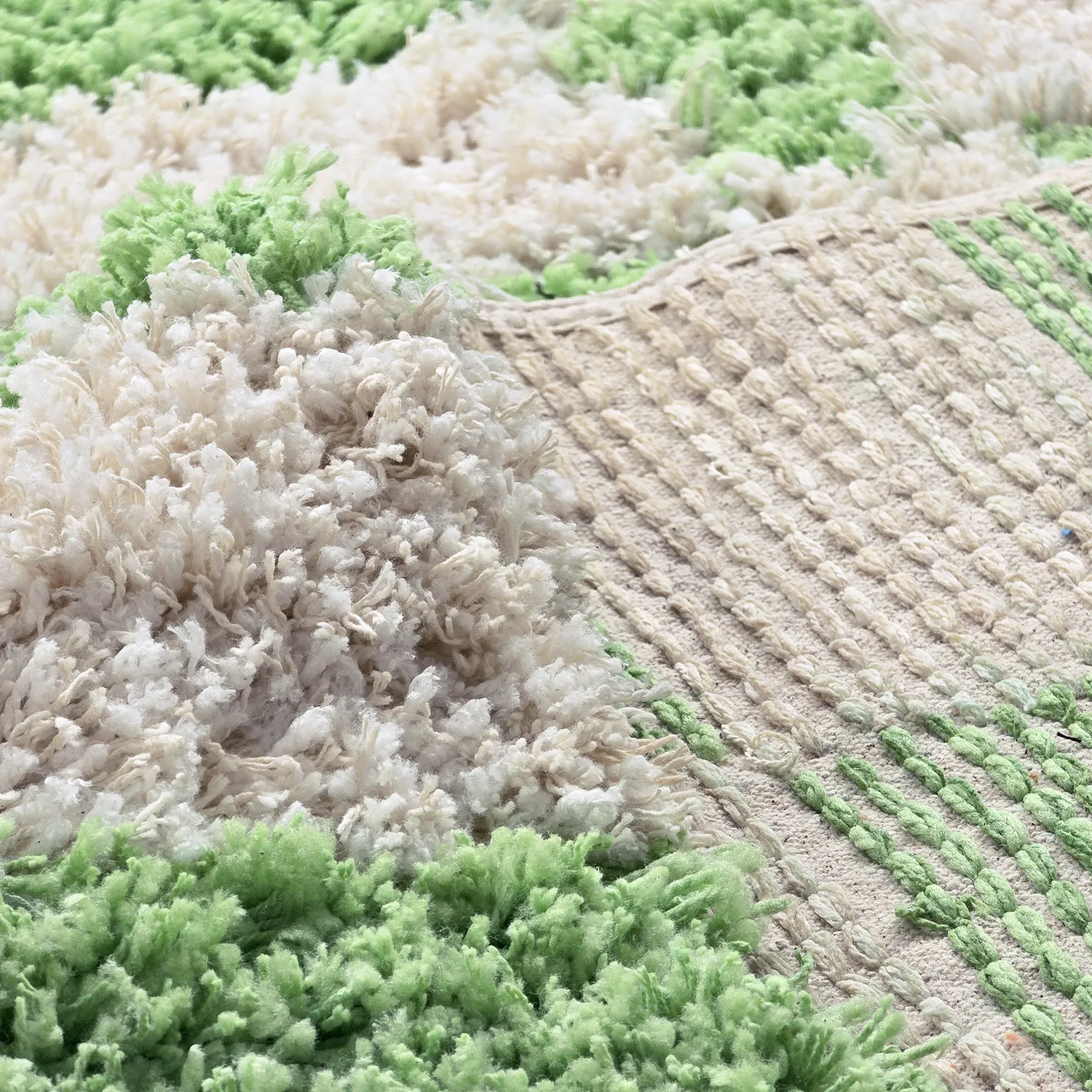 Ryamattor - Atrani Natural Cotton Shaggy (grön)