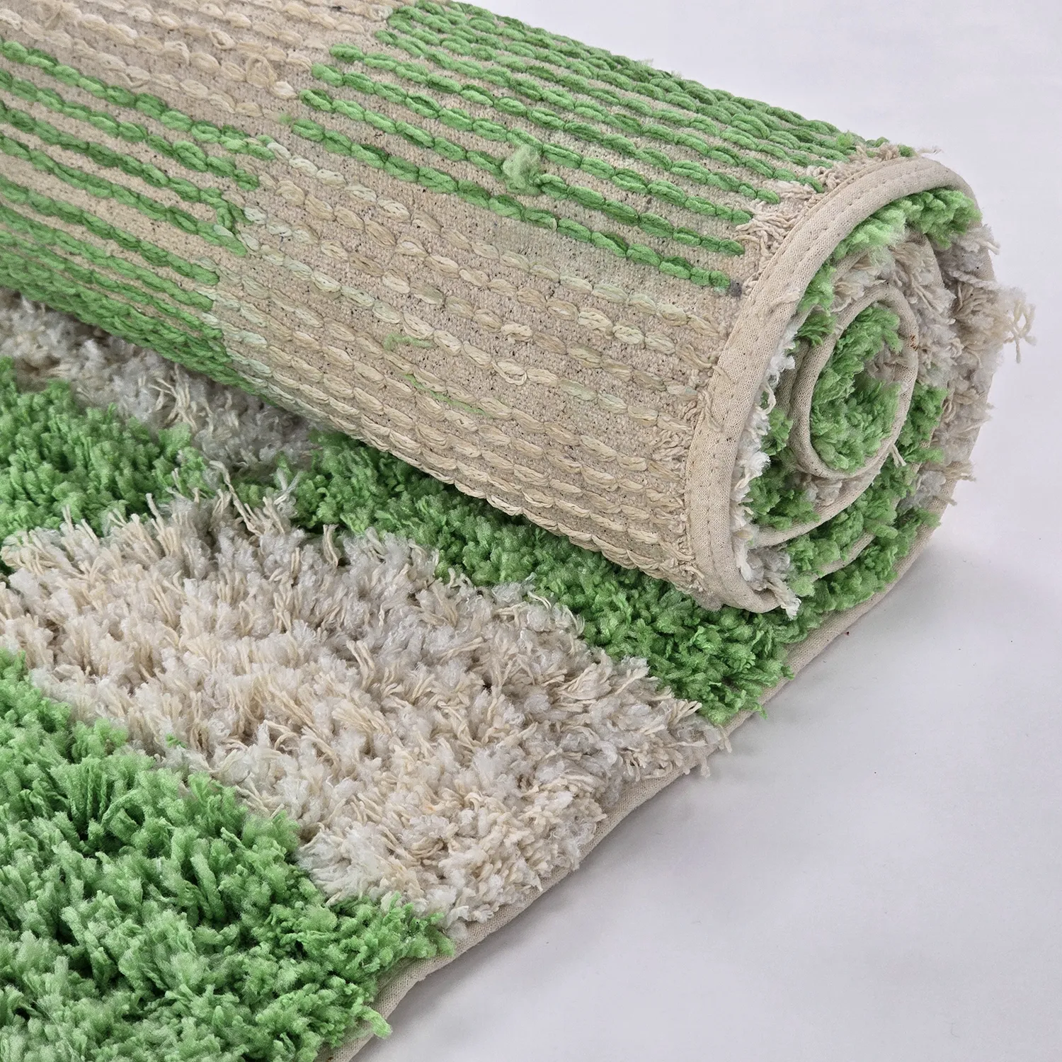 Ryamattor - Atrani Natural Cotton Shaggy (grön)