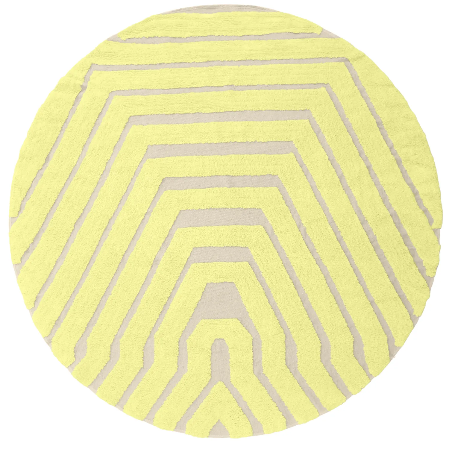 Kolo koberce - Callista Natural Cotton Shaggy (žltý)