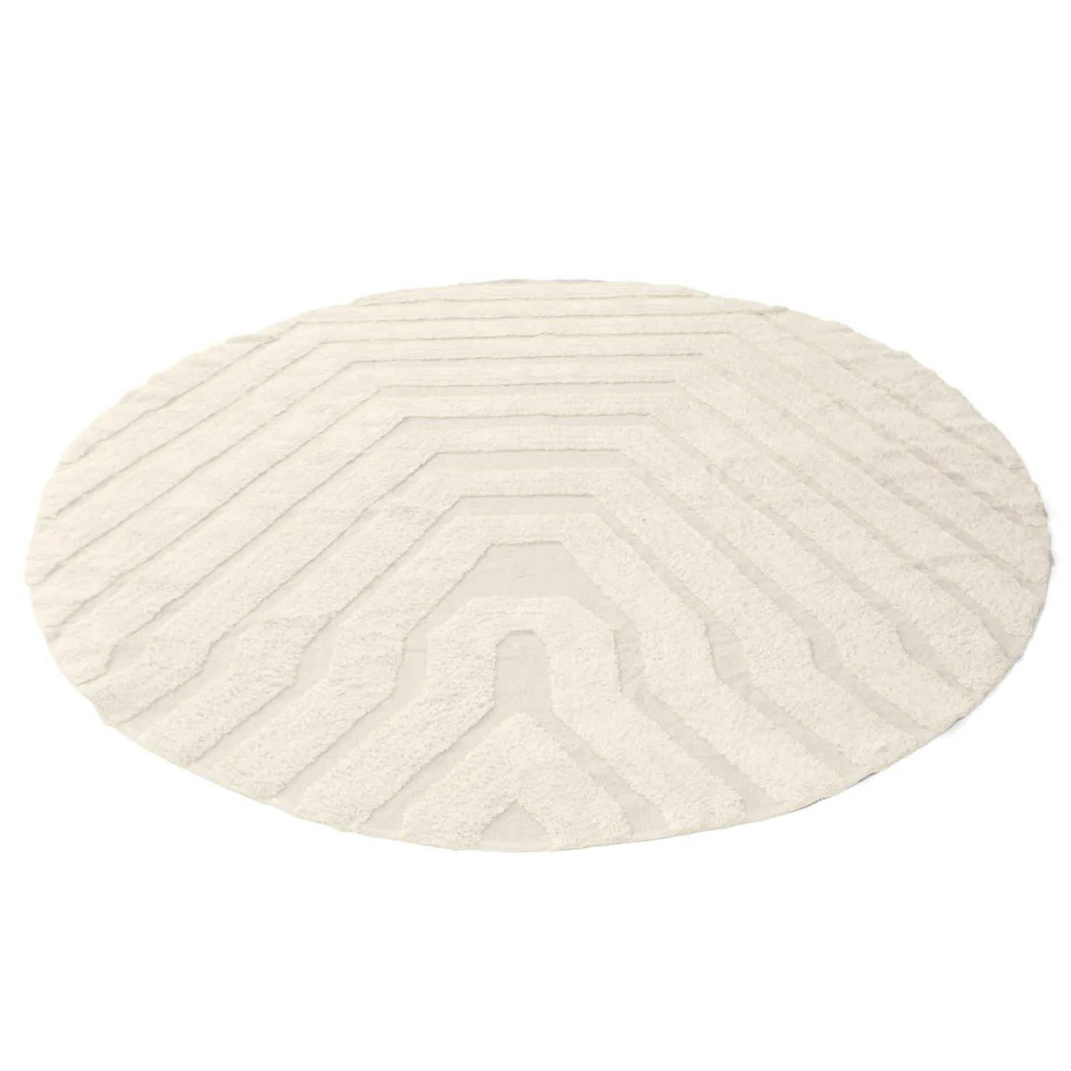 Kolo koberce - Callista Natural Cotton Shaggy (béžová)