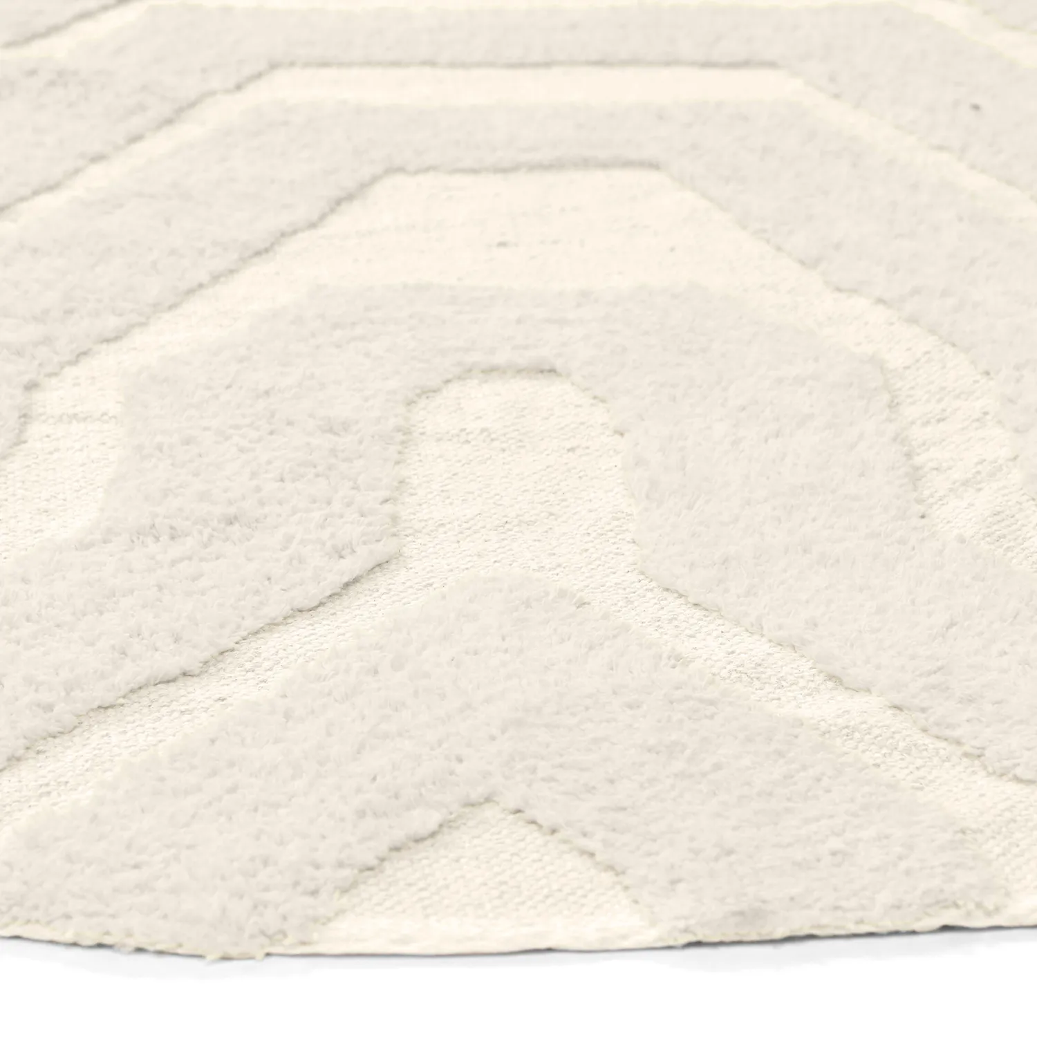 Kolo koberce - Callista Natural Cotton Shaggy (béžová)