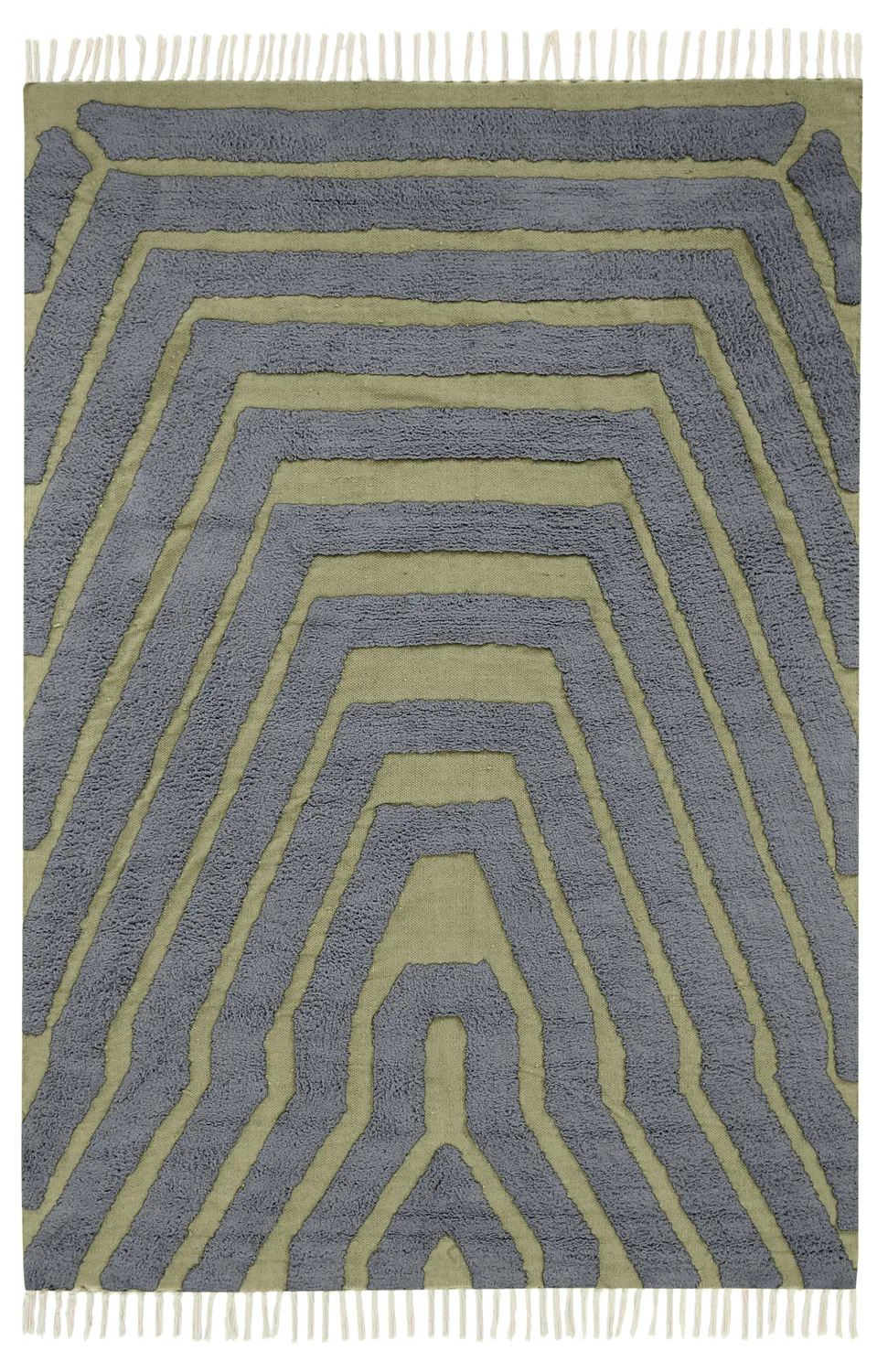 Koberce s dlhým vlasom - Callista Natural Cotton Shaggy (čierna/zelená)