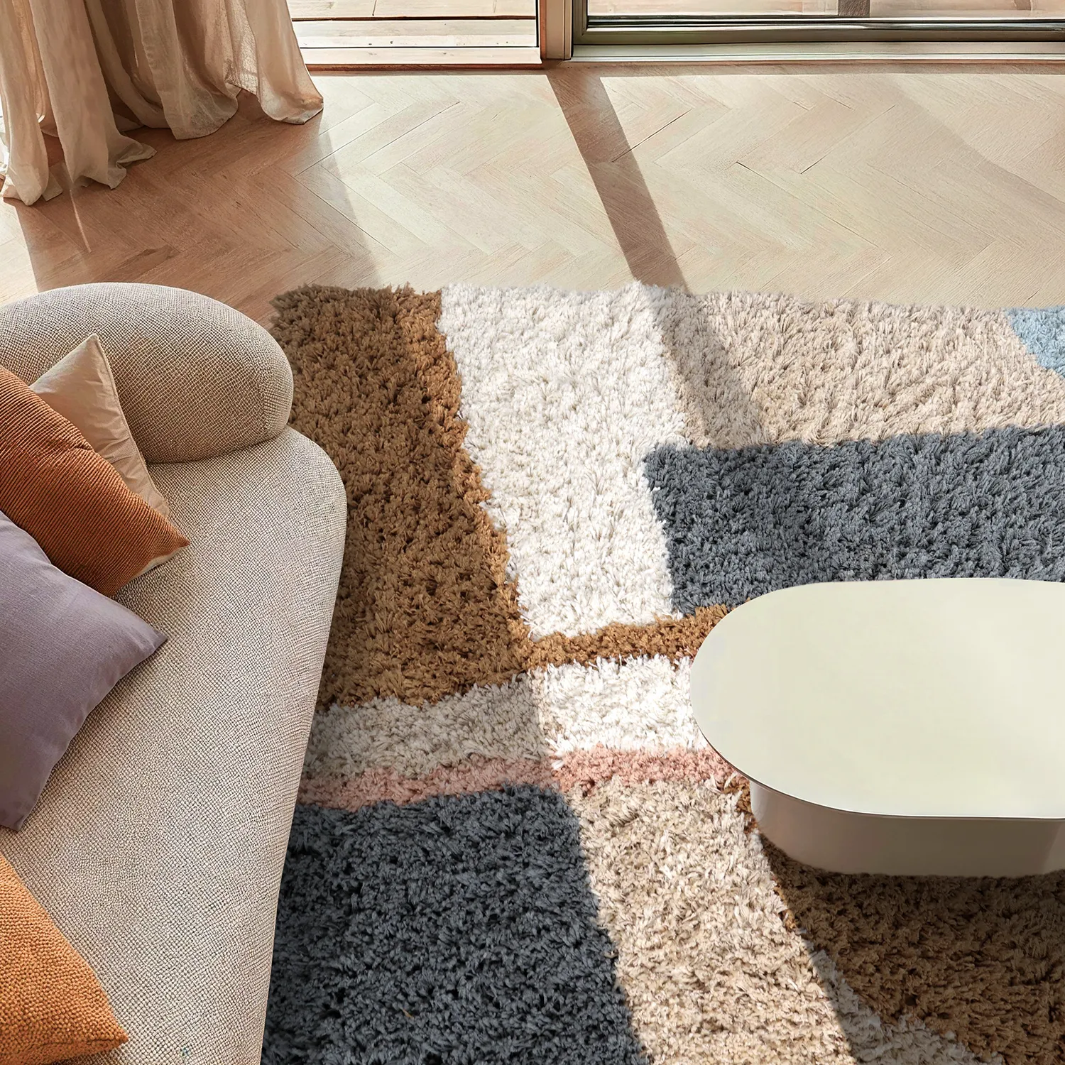 Ryamattor - Cefalu Natural Cotton Shaggy (multi)