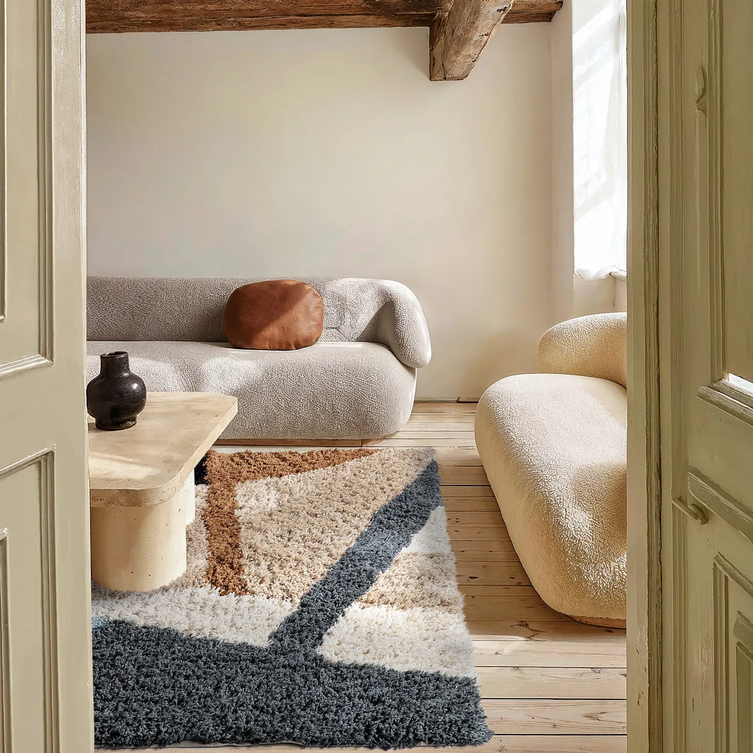 Ryamattor - Cefalu Natural Cotton Shaggy (multi)