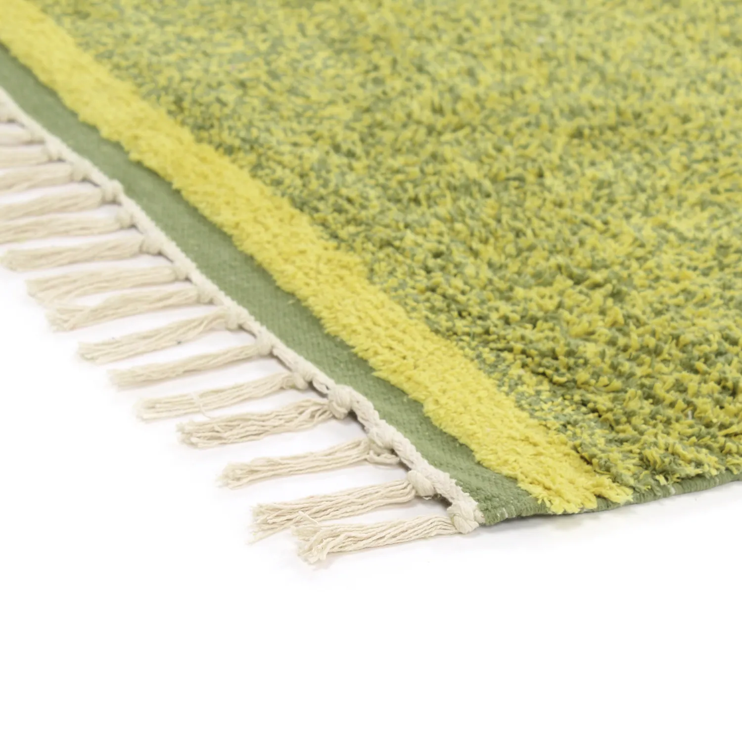 Koberce s dlhým vlasom - Celina Natural Cotton Shaggy (zelená/žltá)