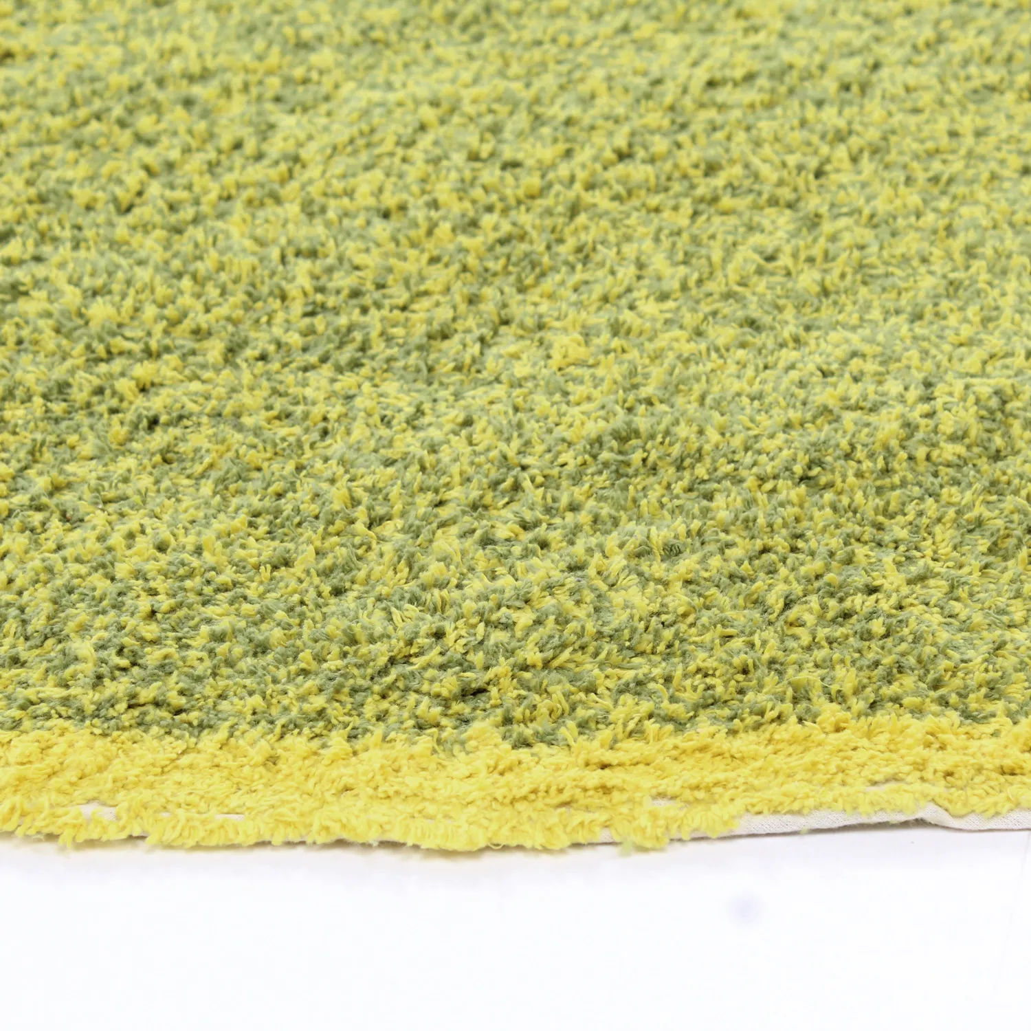 Kolo koberce - Celina Natural Cotton Shaggy (zelená/žltá)