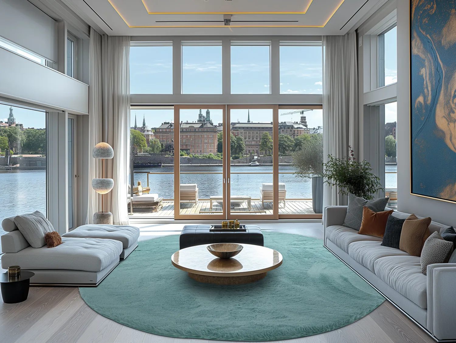 Kruhové koberce - Cloud Super Soft (svetlo modrá)