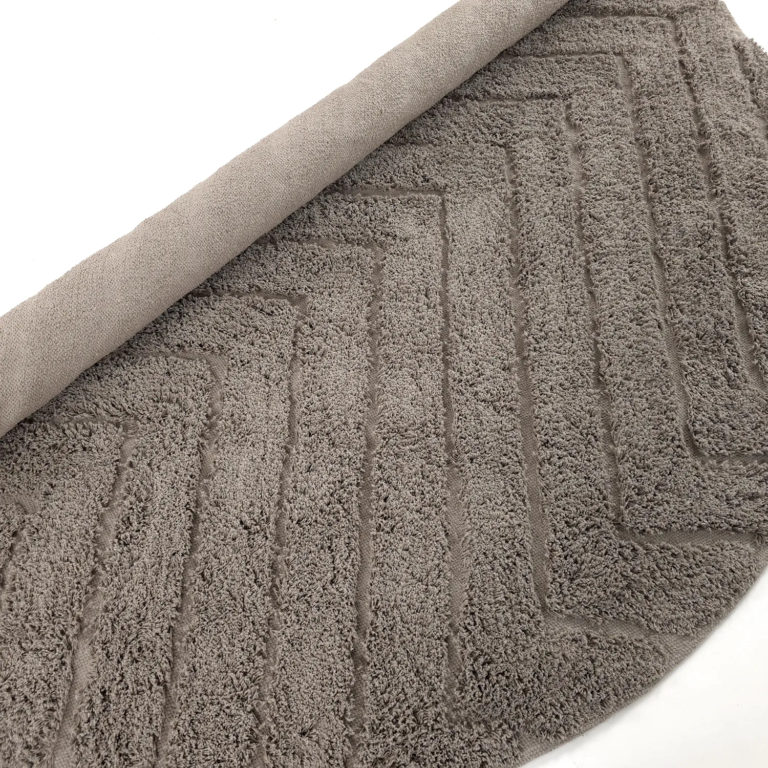 Kolo koberce - Conara Natural Cotton Shaggy (taupe)