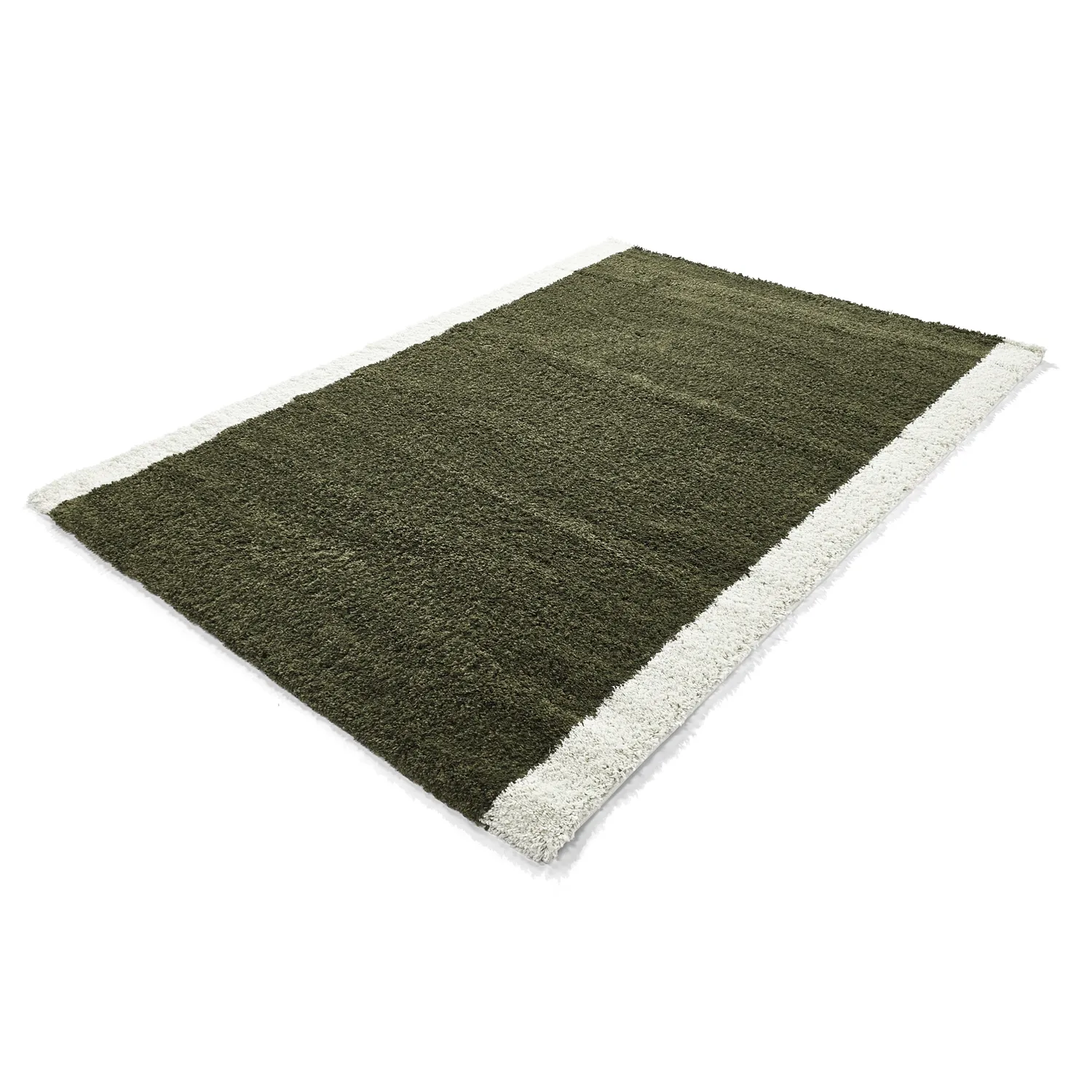 Koberce s dlhým vlasom - Conques (zelená/biela)