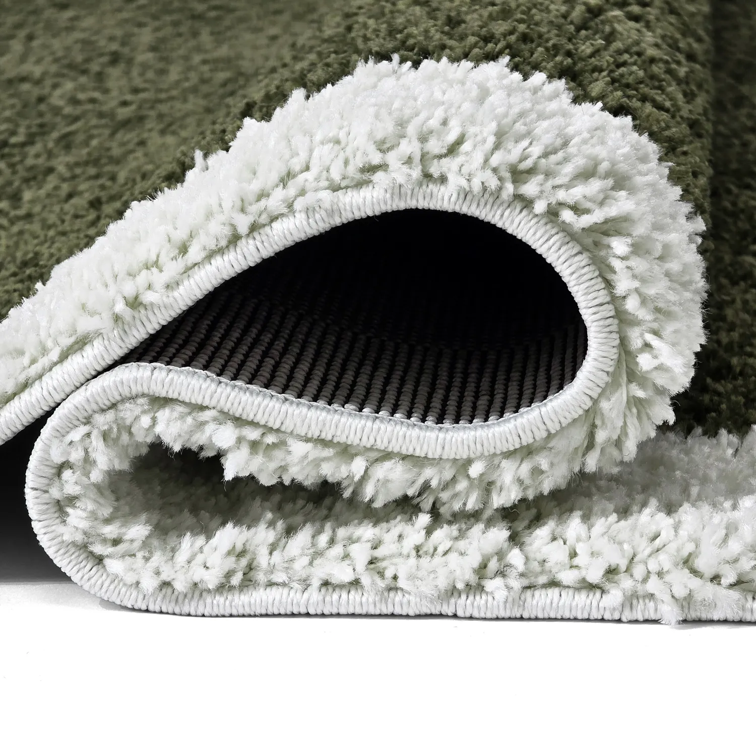 Koberce s dlhým vlasom - Conques (zelená/biela)