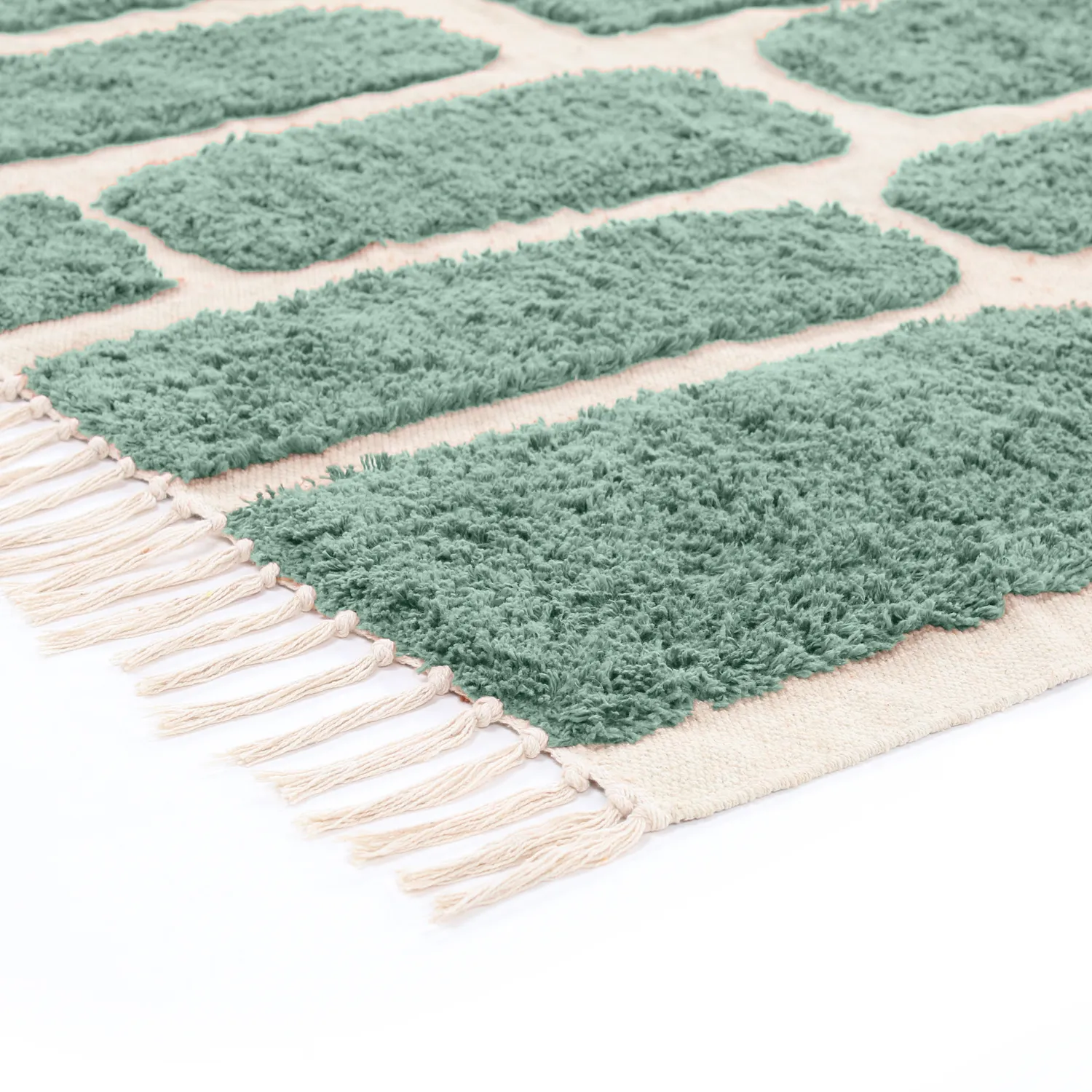 Koberce s dlhým vlasom - Cyrus Natural Cotton Shaggy (zelená)