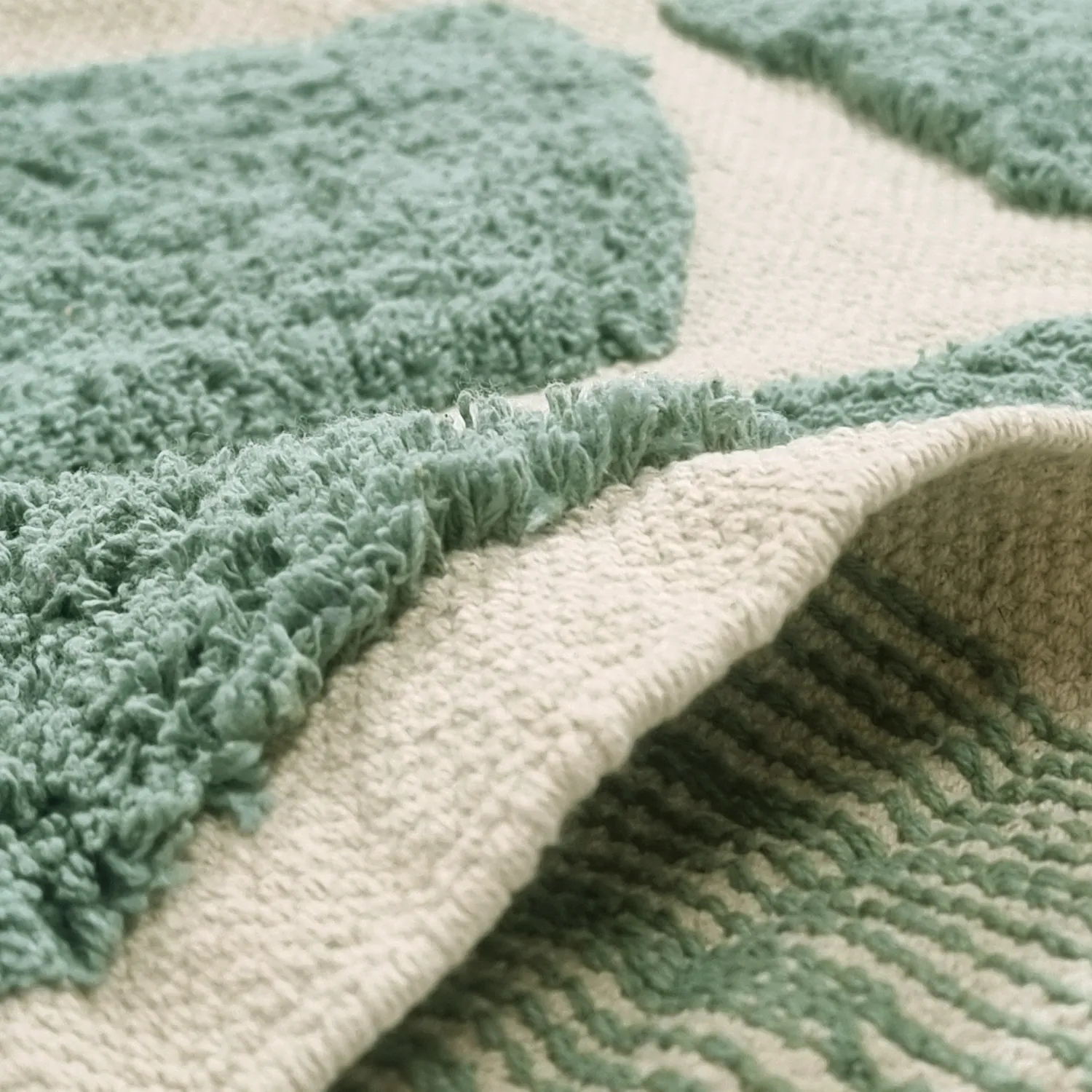 Kolo koberce - Cyrus Natural Cotton Shaggy (zelená)