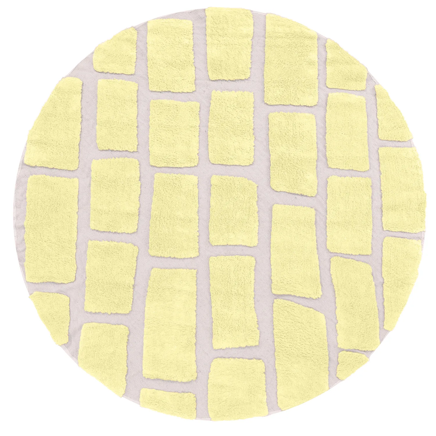 Kolo koberce - Cyrus Natural Cotton Shaggy (žltý)