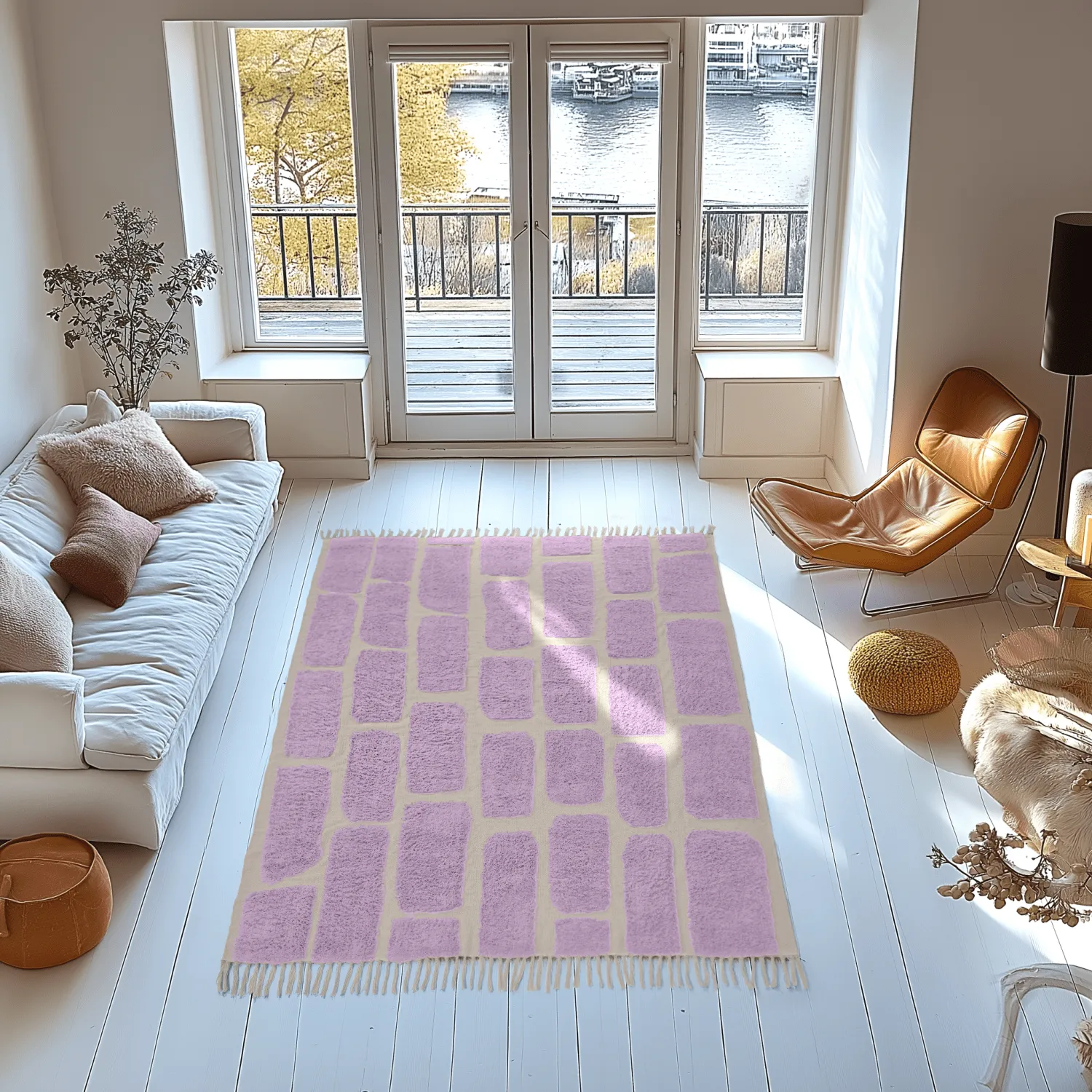 Koberce s dlhým vlasom - Cyrus Natural Cotton Shaggy (fialová)