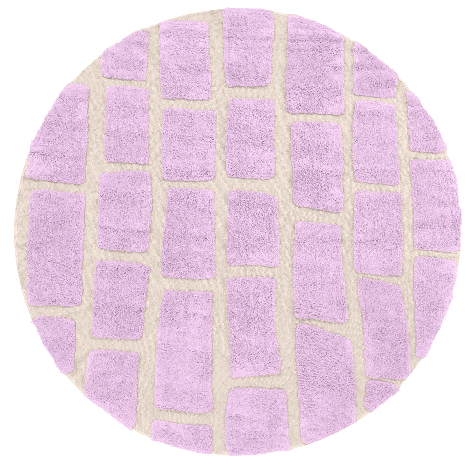 Kolo koberce - Cyrus Natural Cotton Shaggy (fialová)