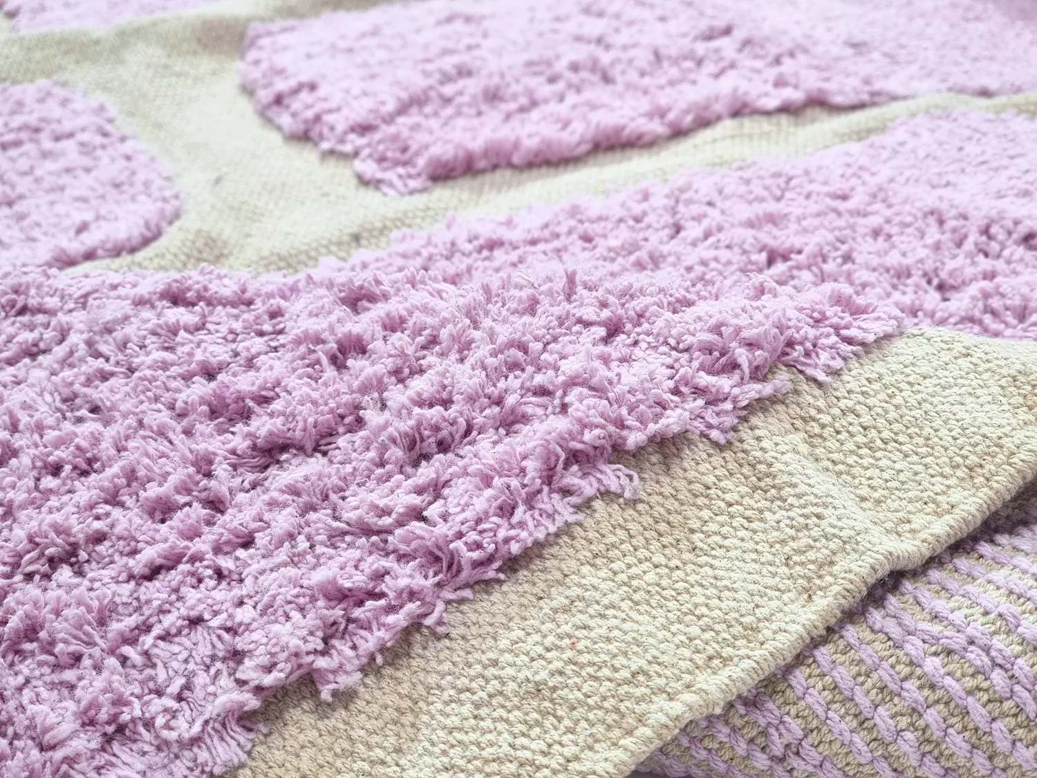 Kolo koberce - Cyrus Natural Cotton Shaggy (fialová)