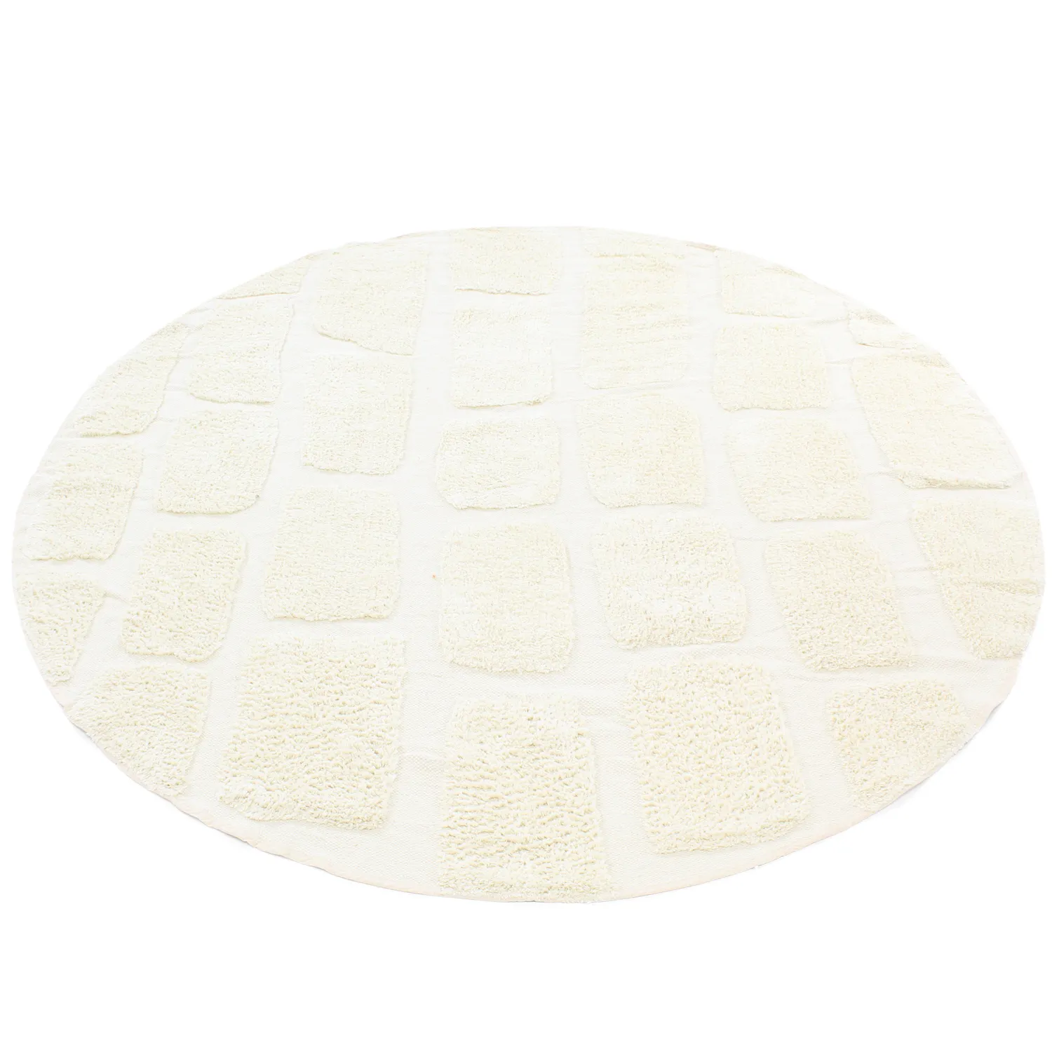 Kolo koberce - Cyrus Natural Cotton Shaggy (offwhite)