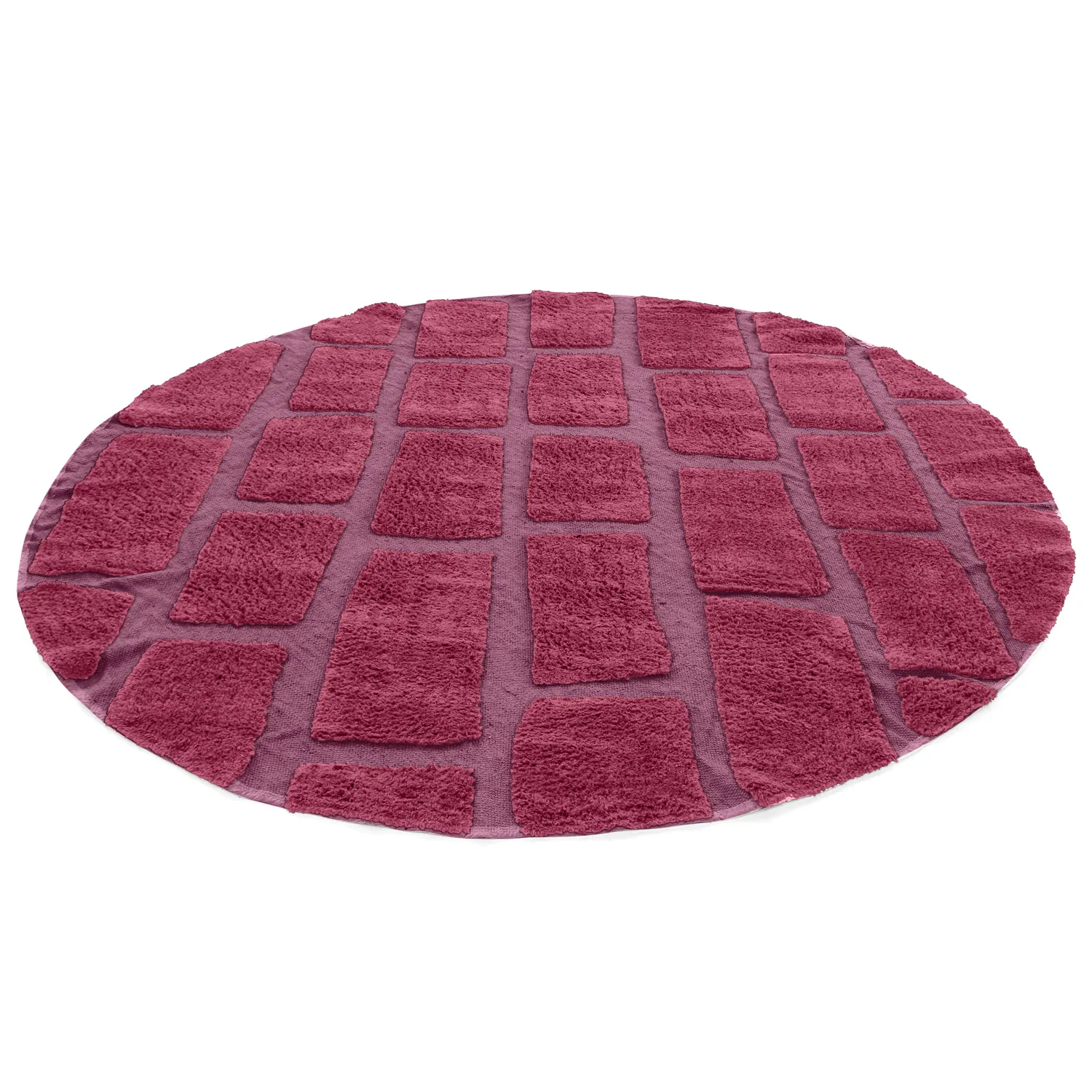 Kolo koberce - Cyrus Natural Cotton Shaggy (červená)