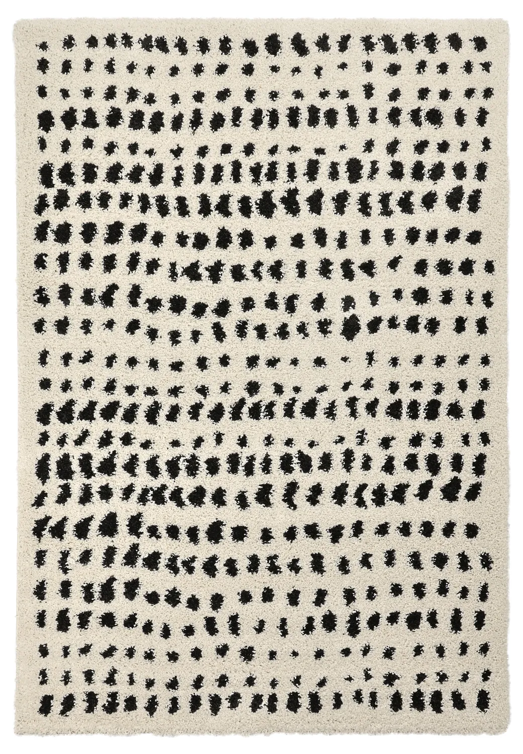 Koberce s dlhým vlasom - Dotty (čierna/biela)