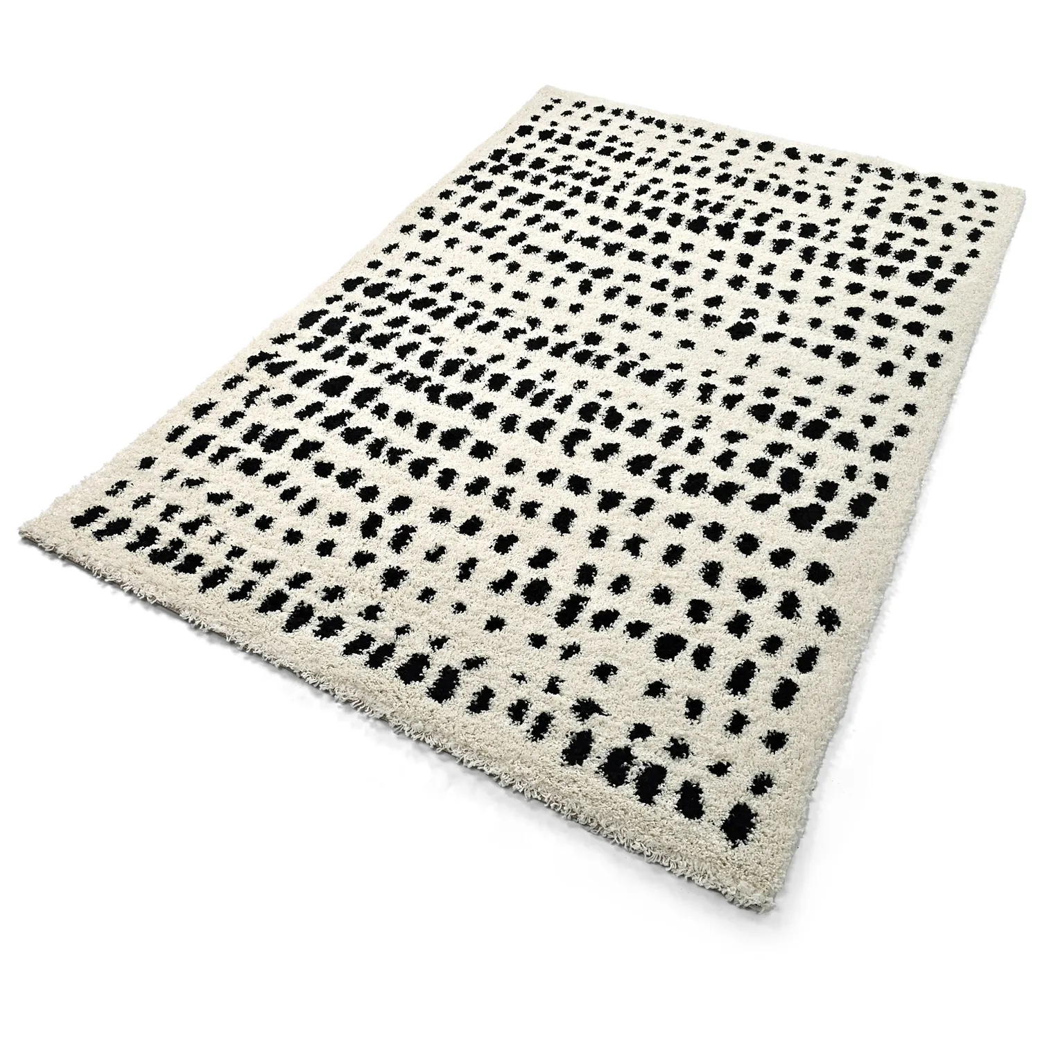 Koberce s dlhým vlasom - Dotty (čierna/biela)