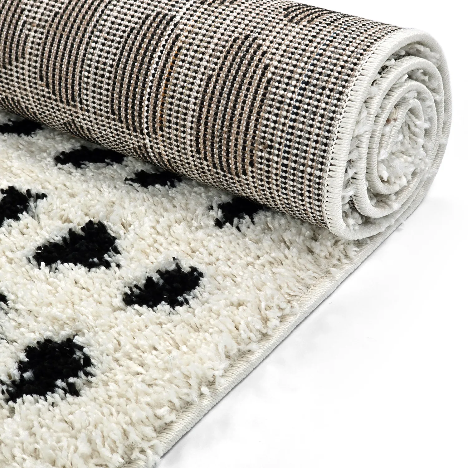 Koberce s dlhým vlasom - Dotty (čierna/biela)