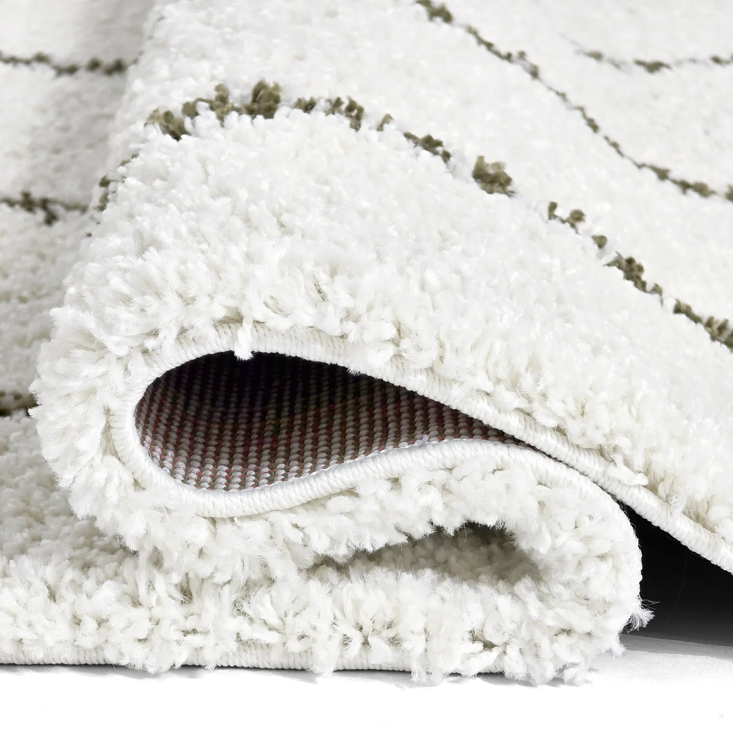 Koberce s dlhým vlasom - Eze (biela/zelená)