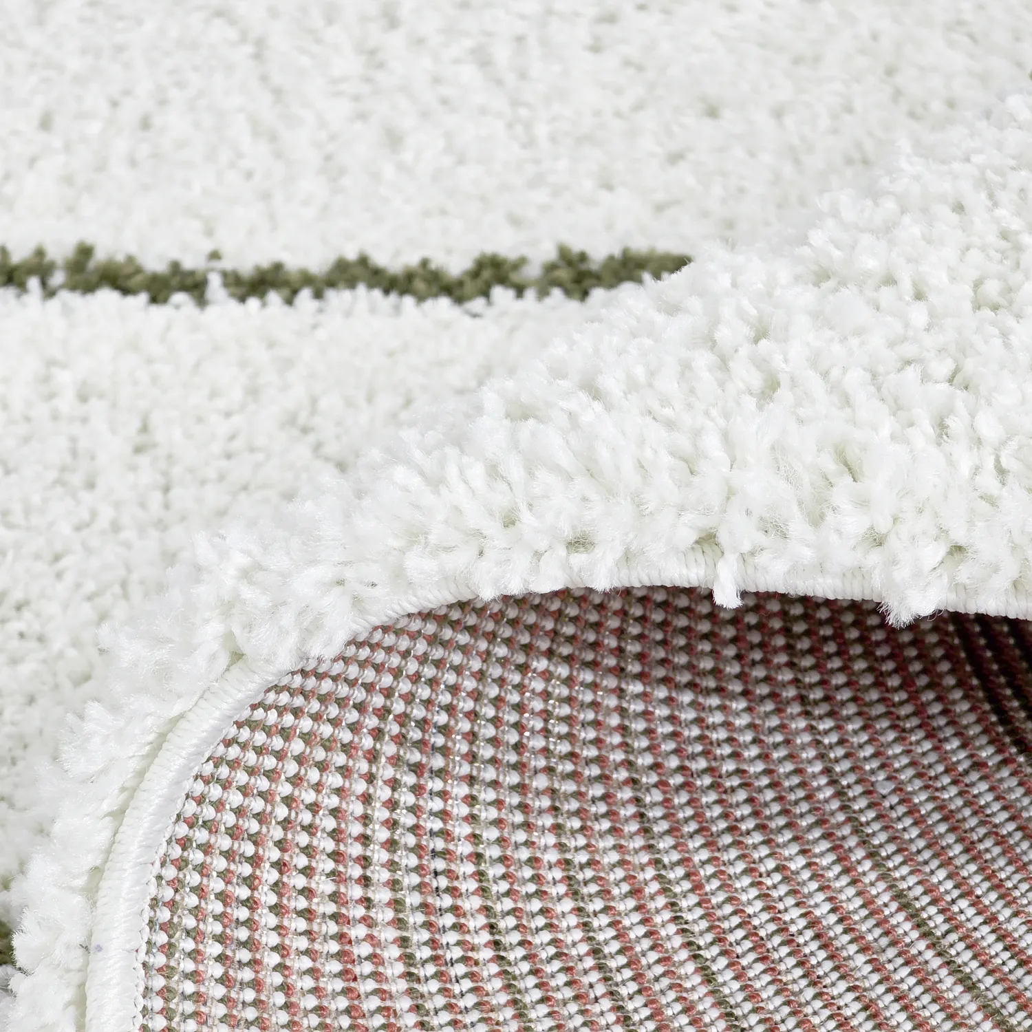 Koberce s dlhým vlasom - Eze (biela/zelená)