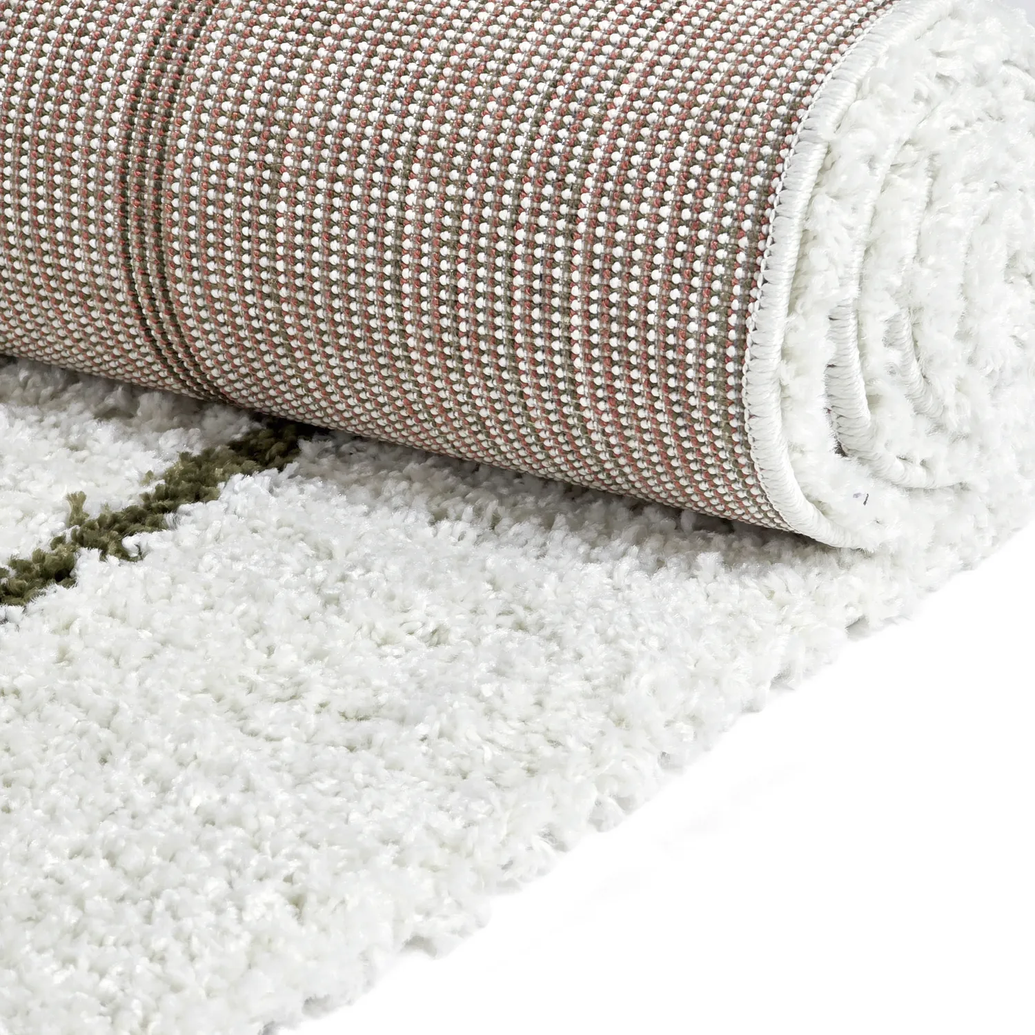 Koberce s dlhým vlasom - Eze (biela/zelená)