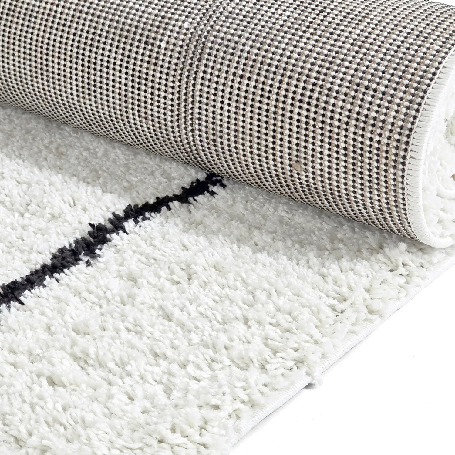 Koberce s dlhým vlasom - Eze (biela/čierna)