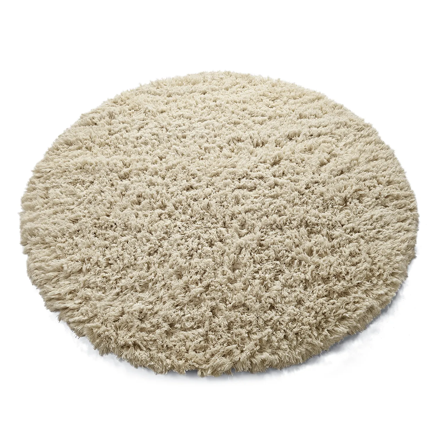 Kolo koberce - Fassale Hand Woven Wool Shaggy (krémový)