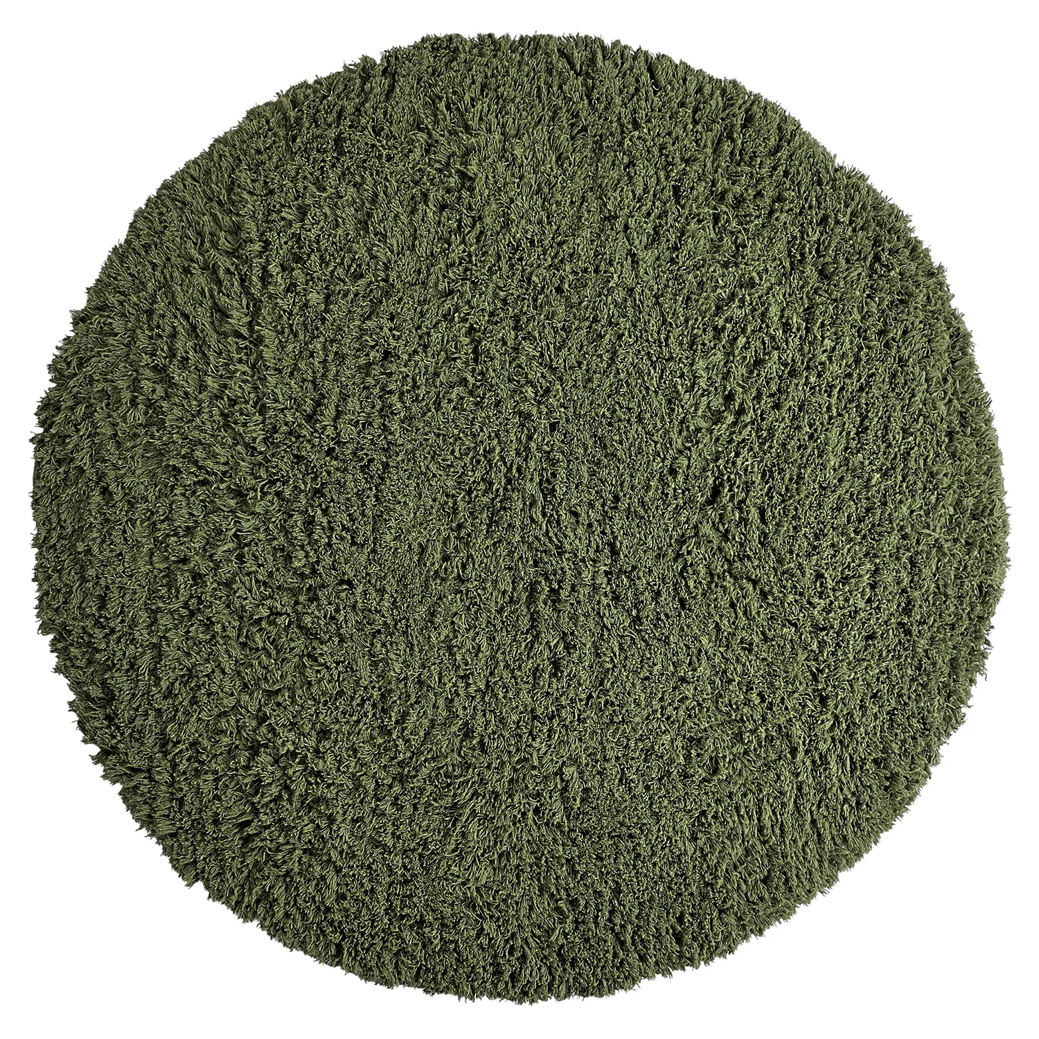 Kolo koberce - Fassale Hand Woven Wool Shaggy (machovo zelený)