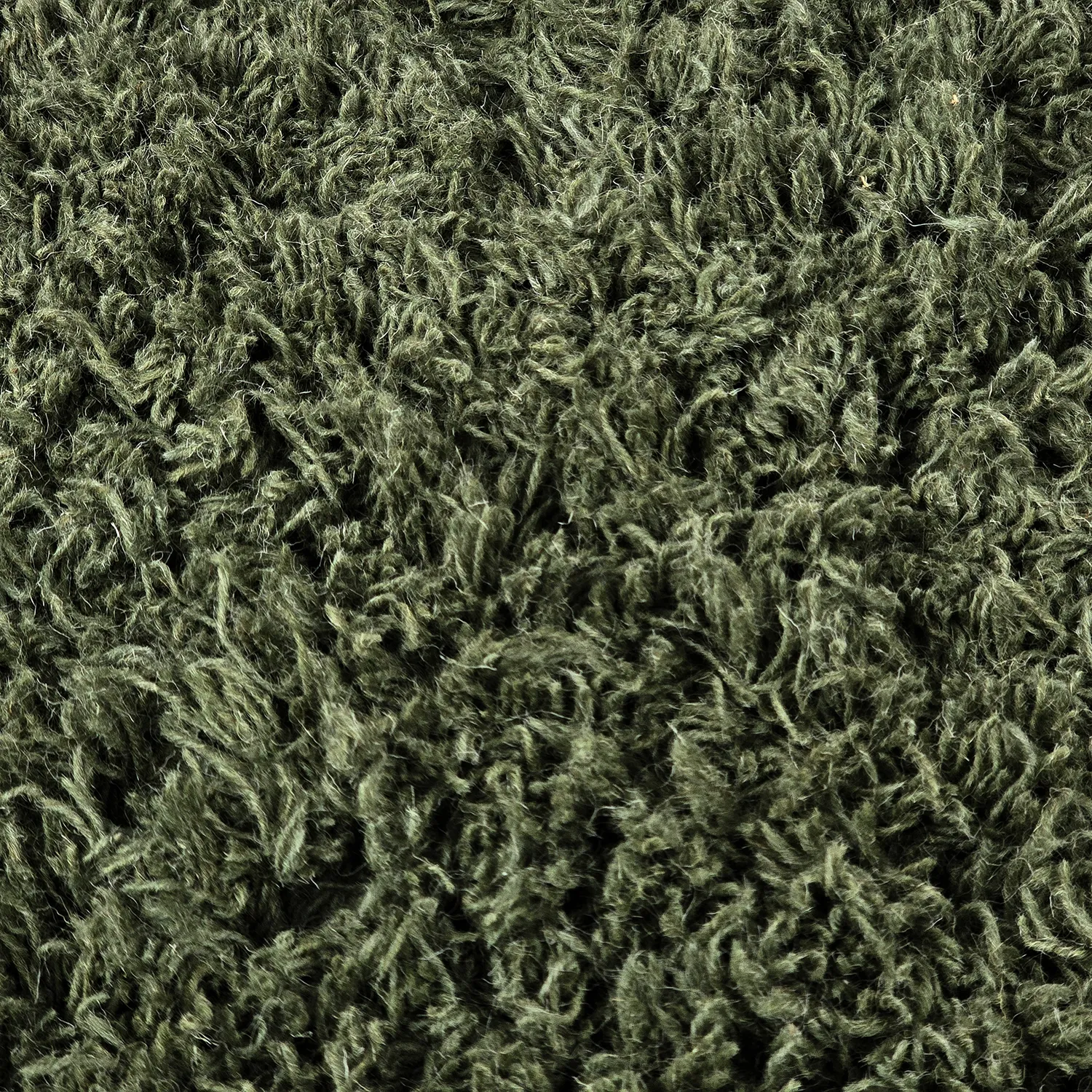 Kolo koberce - Fassale Hand Woven Wool Shaggy (machovo zelený)