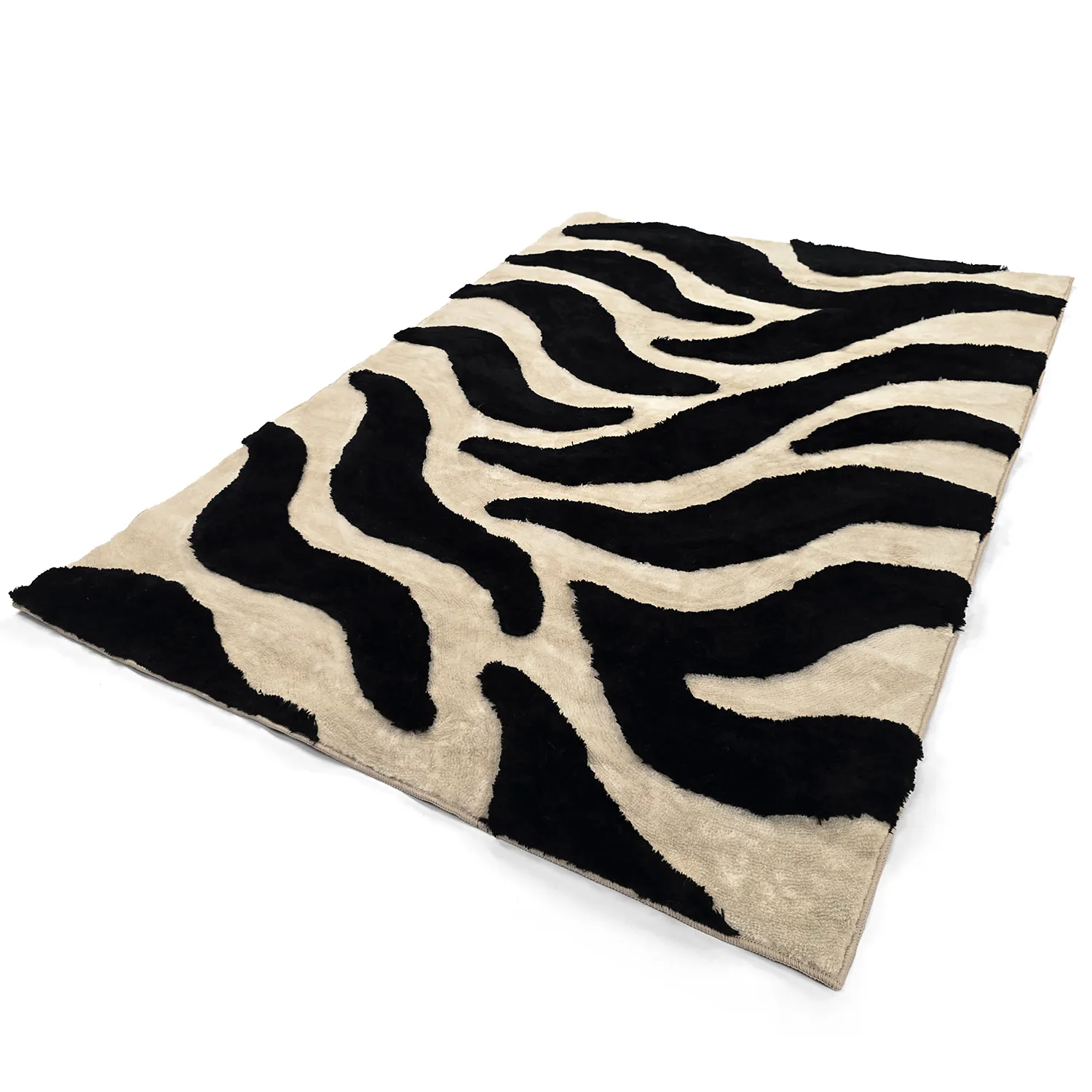 Koberce s dlhým vlasom - Fergana (krémová/čierna)