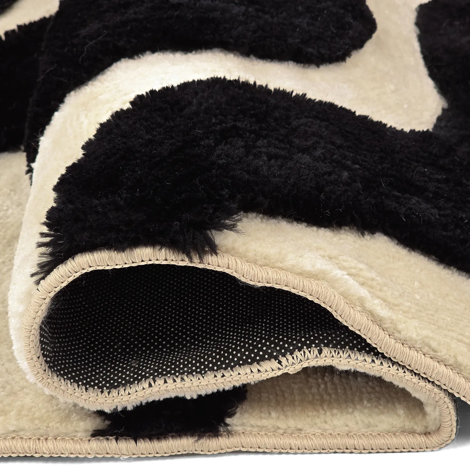 Koberce s dlhým vlasom - Fergana (krémová/čierna)