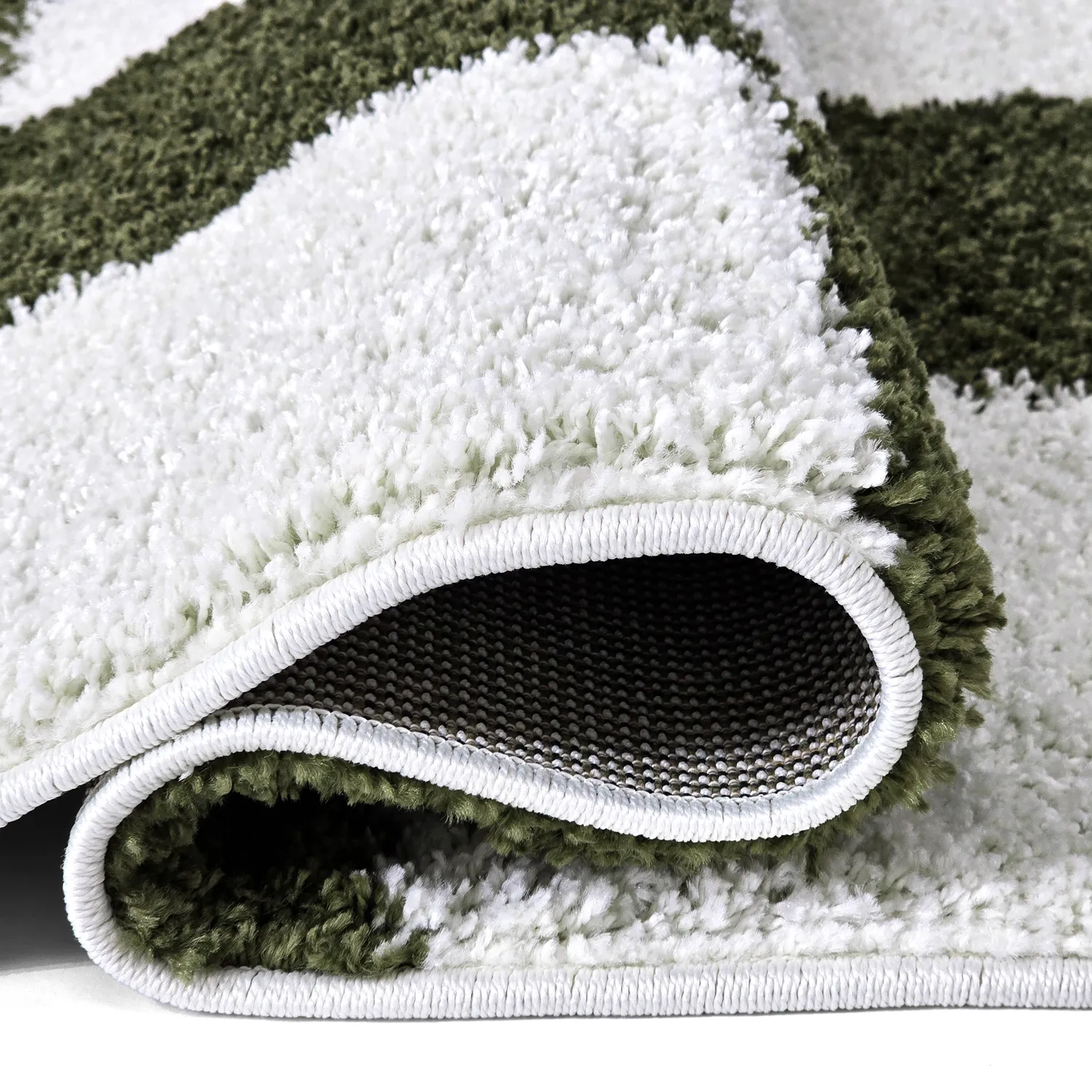 Koberce s dlhým vlasom - Gordes (zelená/biela)