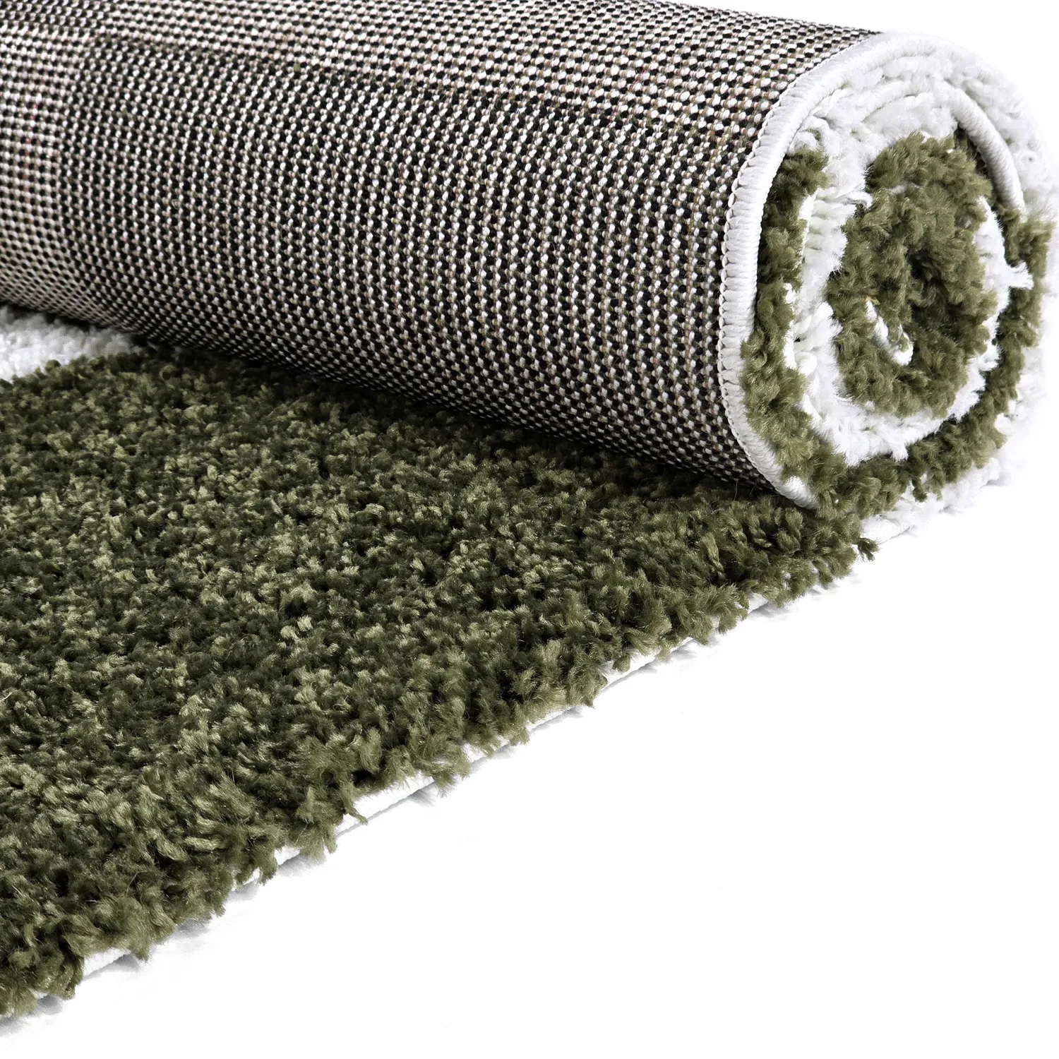 Koberce s dlhým vlasom - Gordes (zelená/biela)