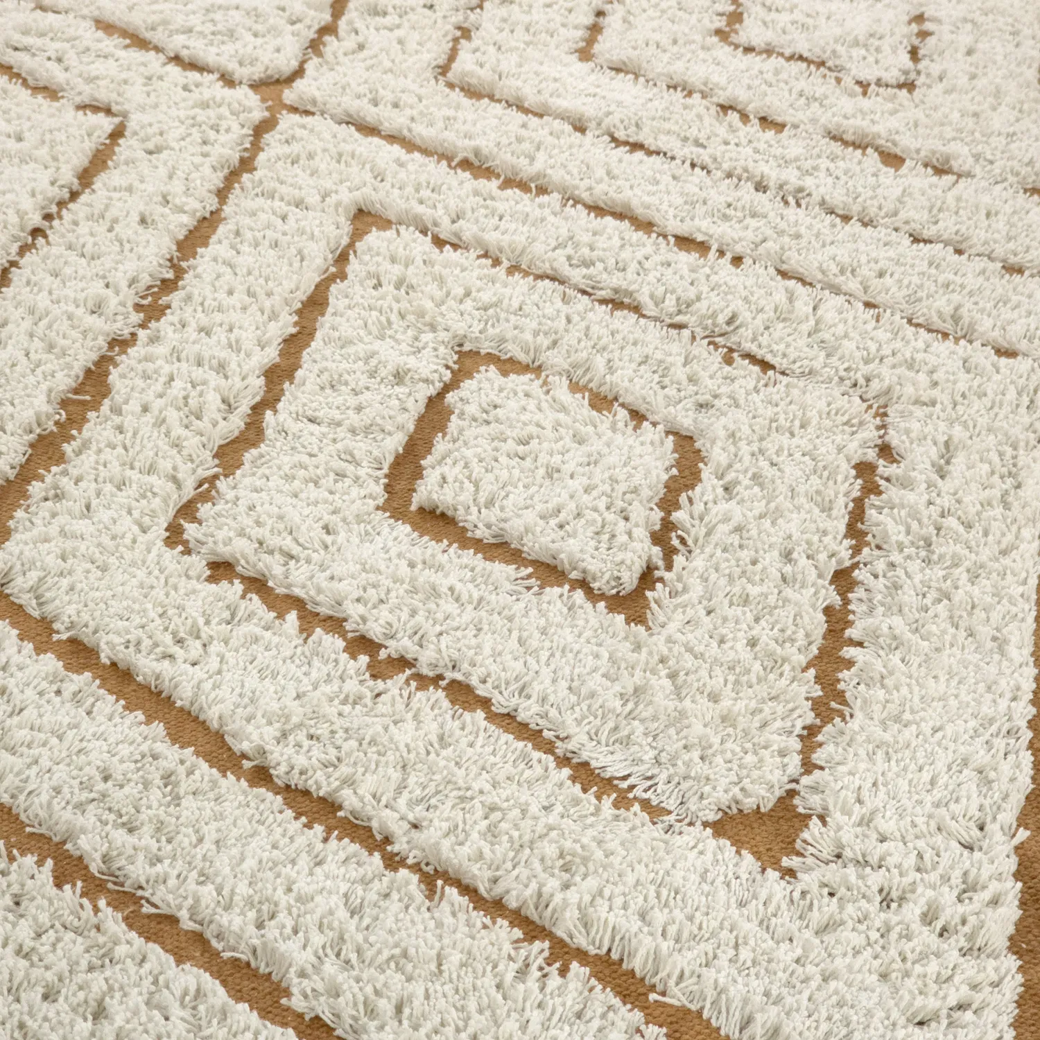 Kruhový koberec - Holwell Natural Cotton Shaggy (špinavá biela/hnedá)