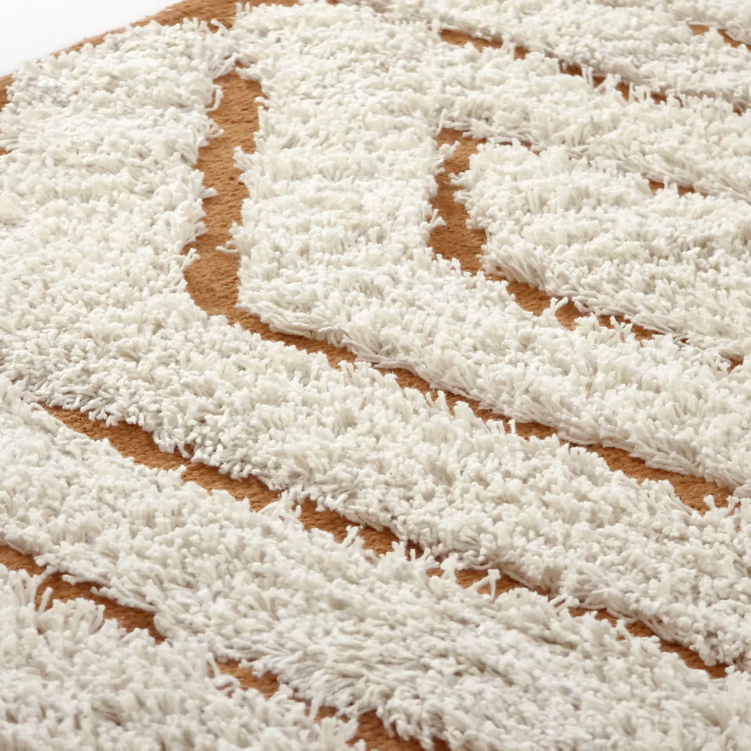 Kruhový koberec - Holwell Natural Cotton Shaggy (špinavá biela/hnedá)