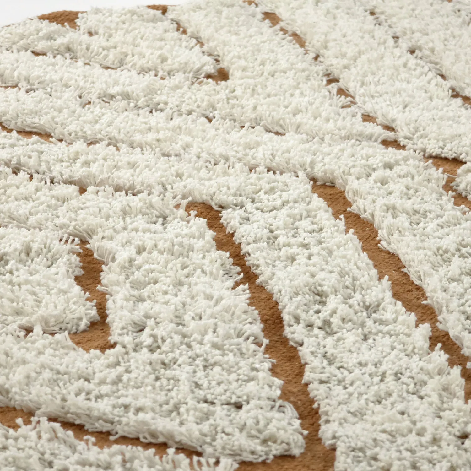 Kruhový koberec - Holwell Natural Cotton Shaggy (špinavá biela/hnedá)