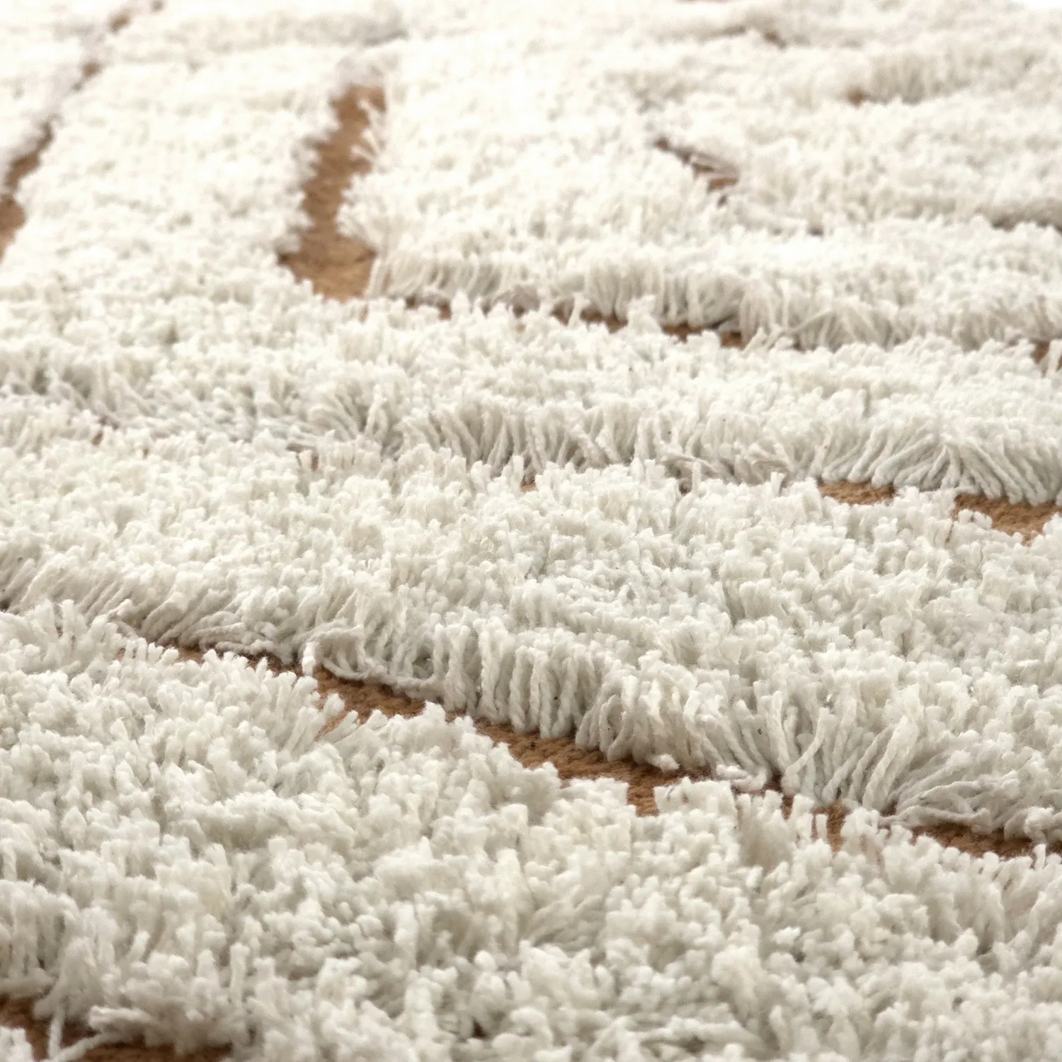 Kruhový koberec - Holwell Natural Cotton Shaggy (špinavá biela/hnedá)